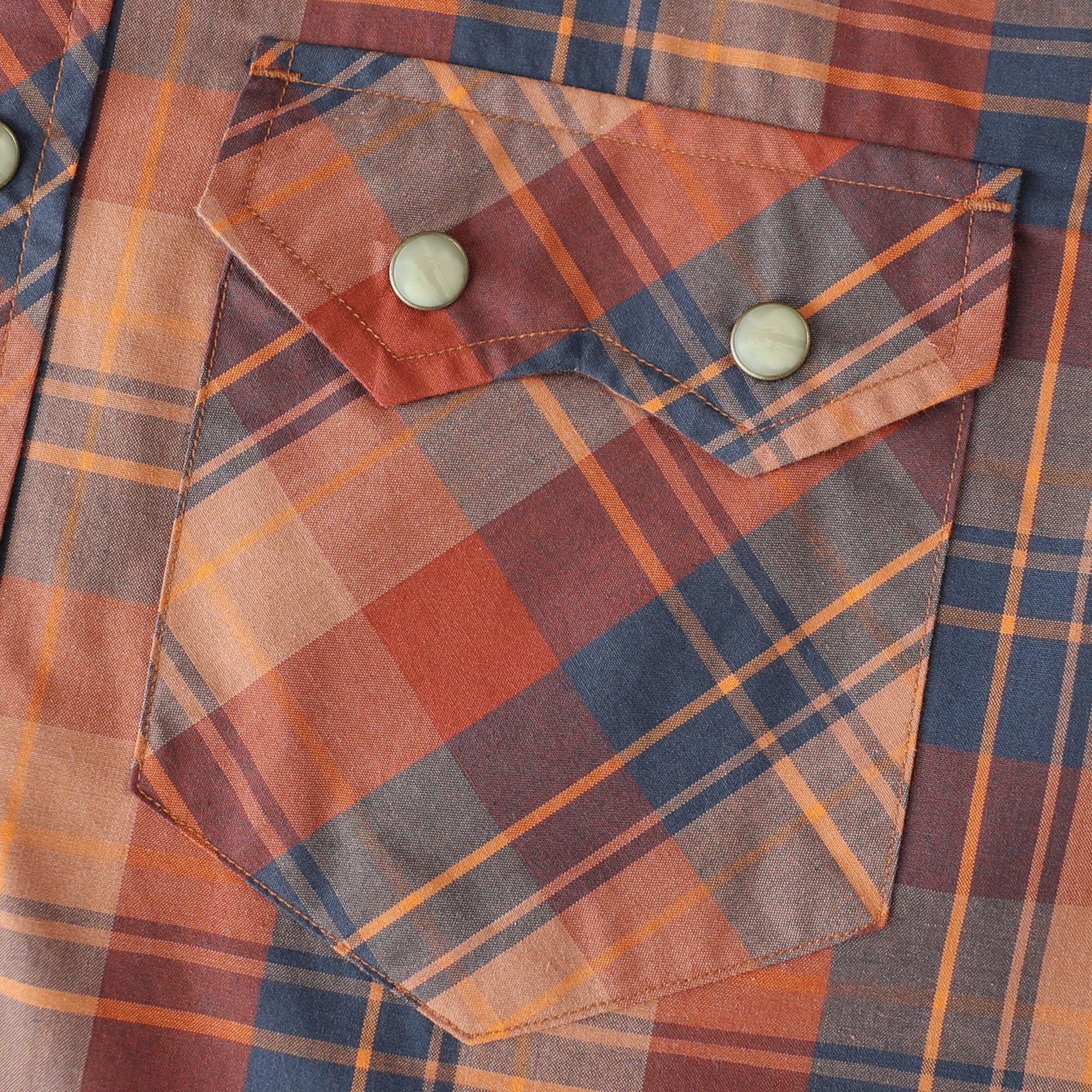 Dubinik® Pearl Snap Western Shirt for Men Short Sleeve 2 Sawtooth Pocket - Dubinik Official Product View 5