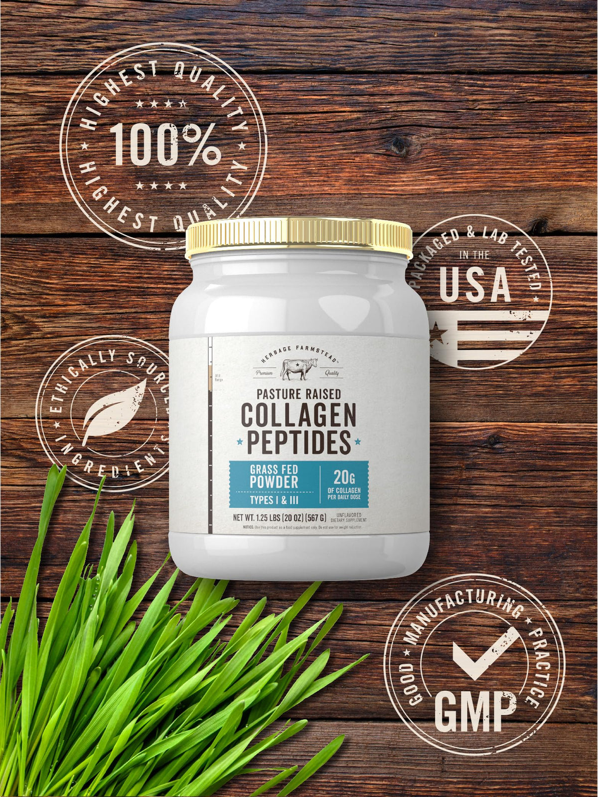 Carlyle Grass Fed Collagen Peptides Powder 20oz - Carlyle Official Imagery - 7