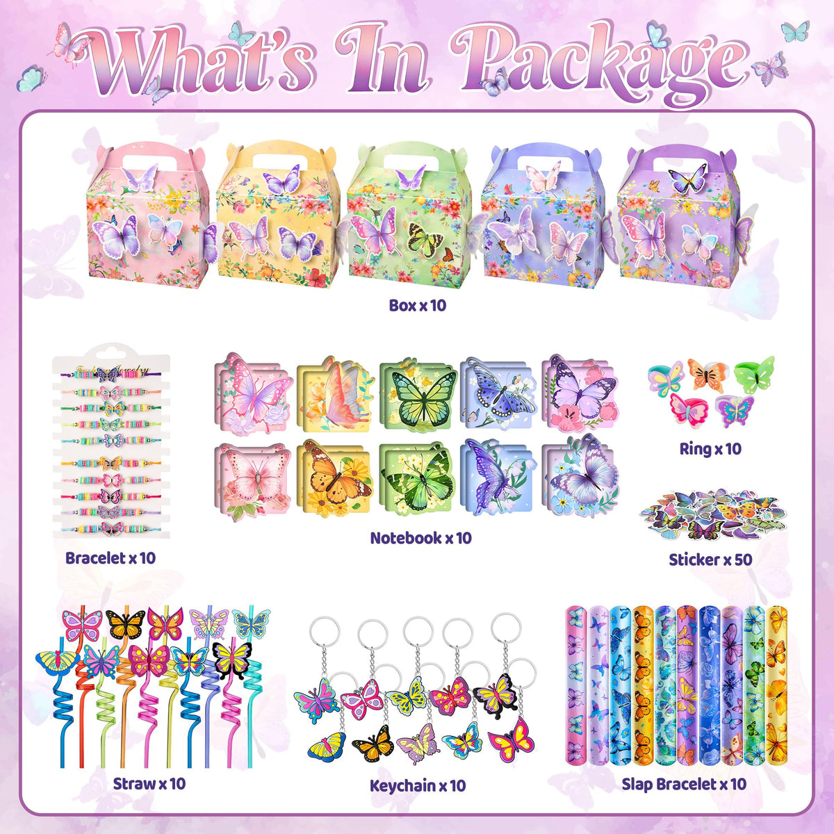 DMIGHT Butterfly Party Favors Fairy Birthday Party Supplies - DMIGHT Official Imagery - 3