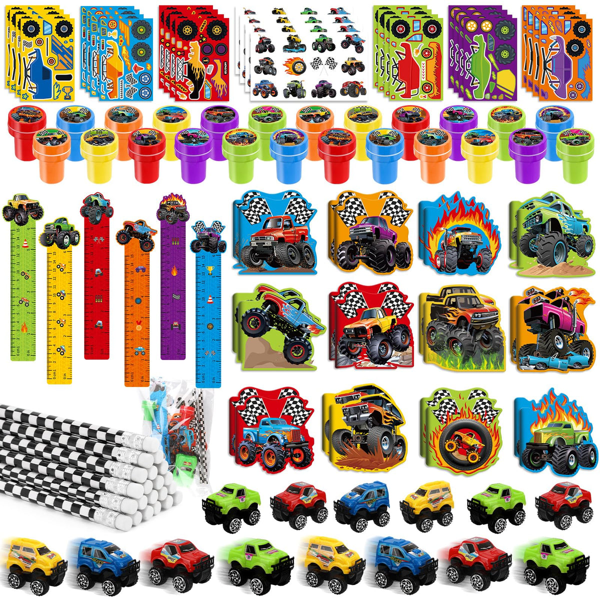 BenLouis 96Pcs Monster Truck Stationery Set Party Favors for - BenLouis Official Imagery - 2