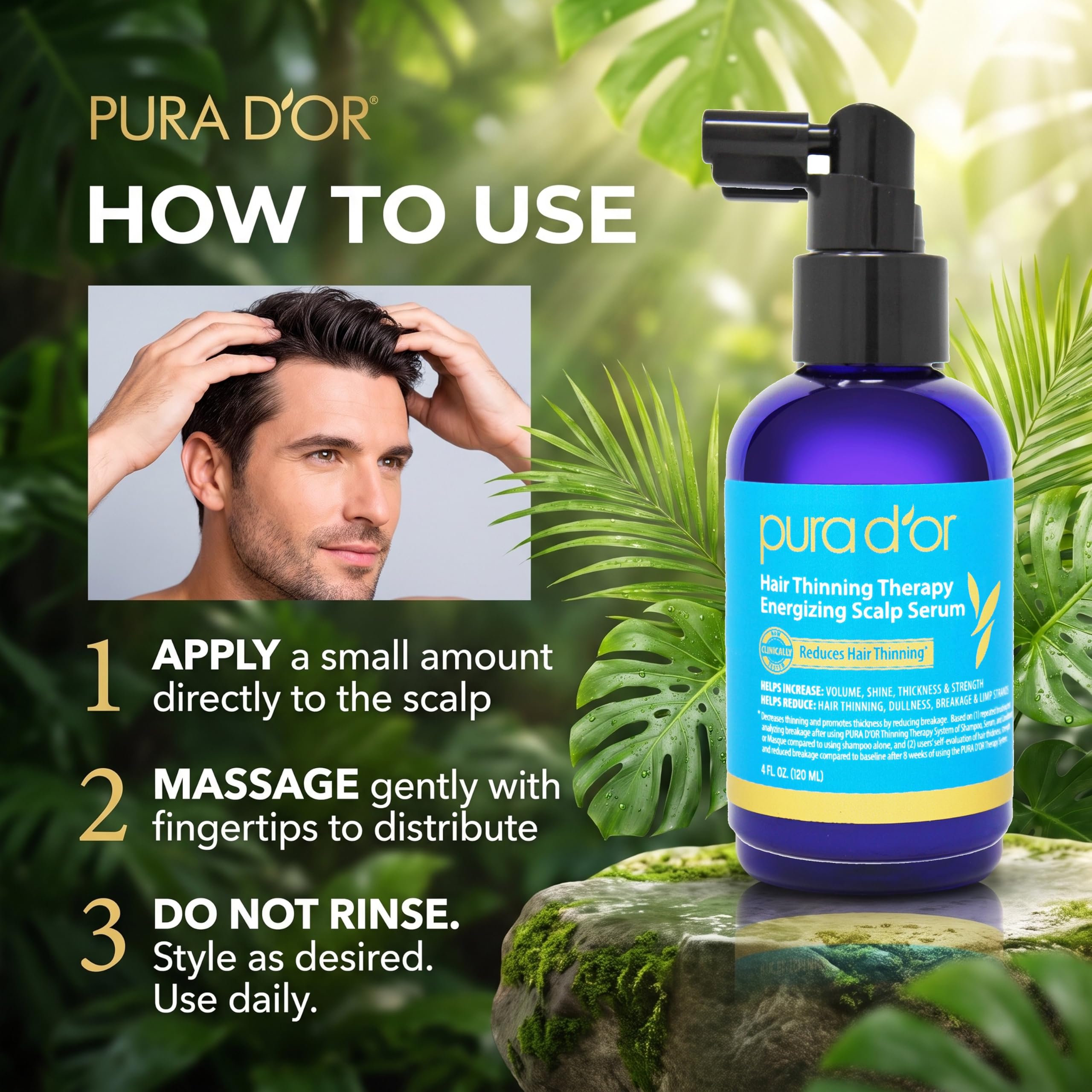 PURA D'OR Hair Thinning Therapy Energizing Scalp Serum w - Copper Tripeptide & - PURA D'OR Official Product View 8