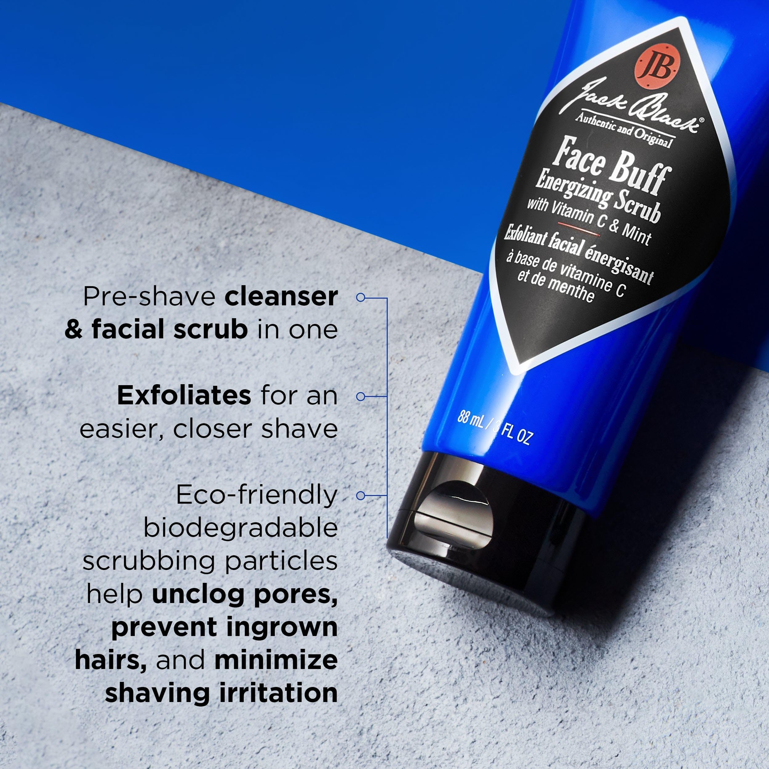 Elefair Tech Jack Black Face Buff Energizing Scrub - Mens Pre Shave Cleanser & - Elefair Tech Official Product View 4