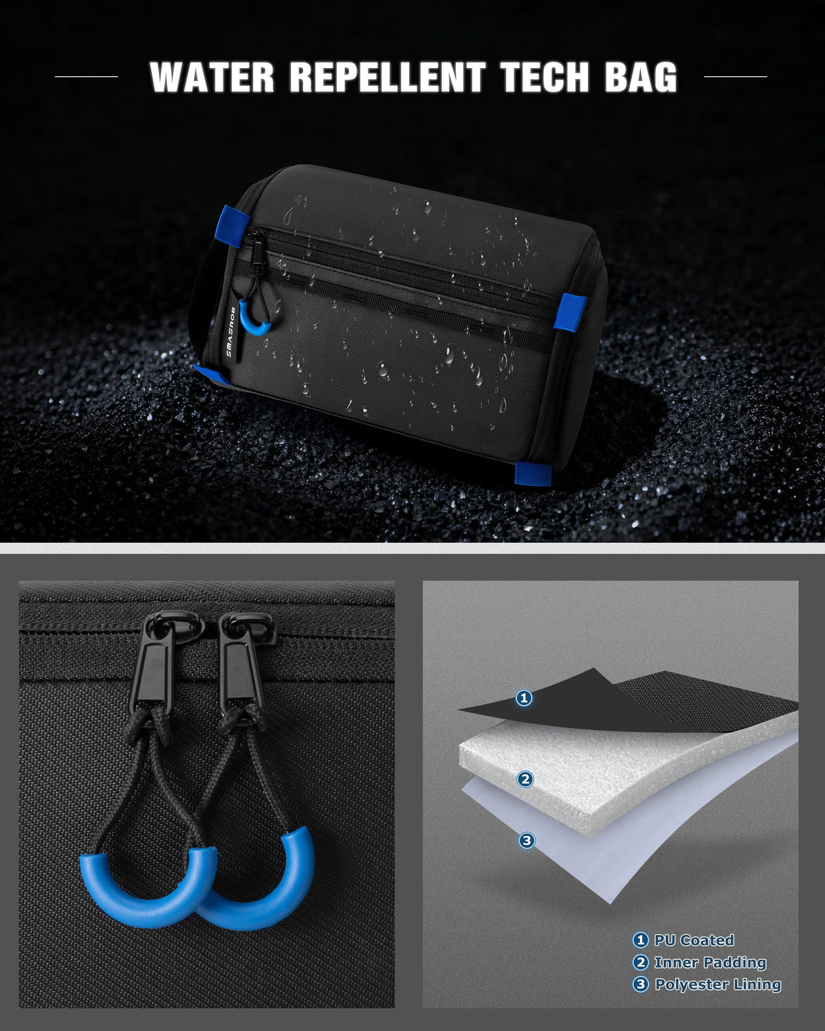 Electronics Organizer Travel Case Tech Bag Charger Pouch - Smasrob Official Imagery - 6