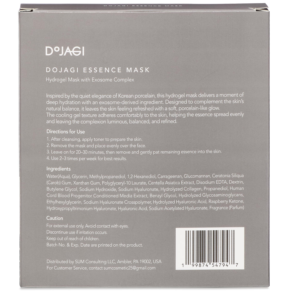 Hydrogel Sheet Mask with Exosome Complex Intensive Hydration - DOJAGI Official Imagery - 4