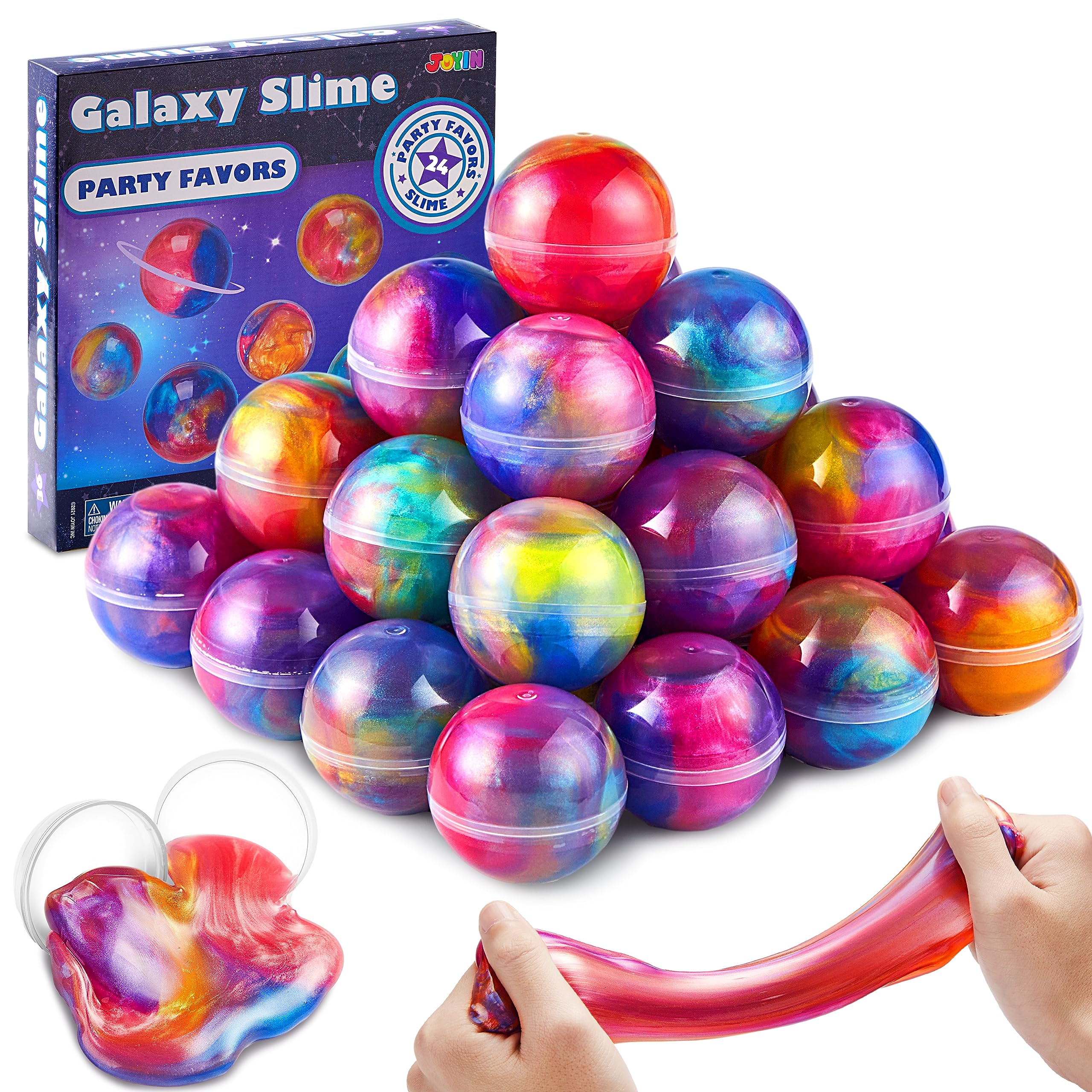 JOYIN Slime Party Favors, 24 Pack Galaxy Slime Ball - Stretchy, - Product Imagery