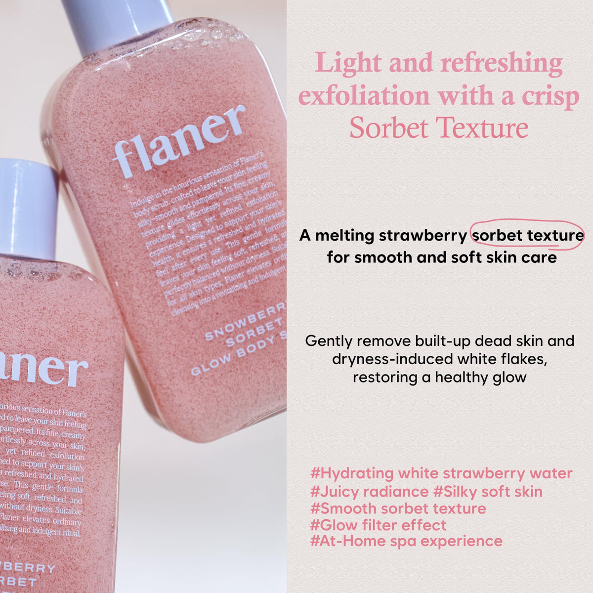 FLANER Snowberry Sorbet Glow Body Scrub Gentle Exfoliating - flaner Official Imagery - 5