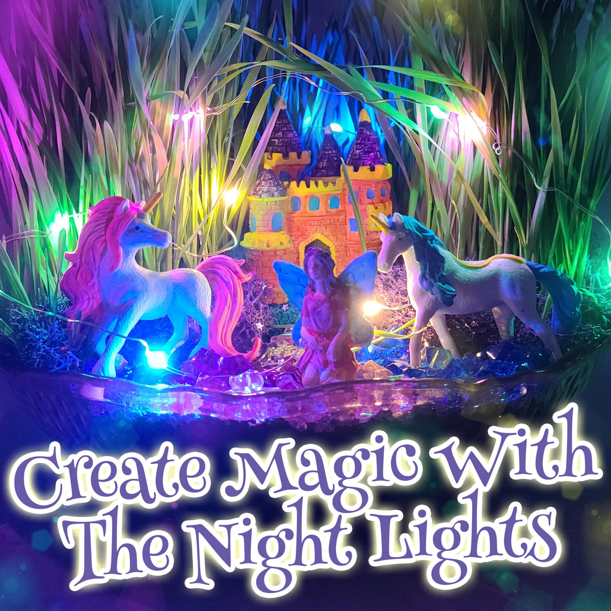 BLOONSY Unicorn Fairy Garden Kit for Kids Light Up Terrarium - BLOONSY Official Imagery - 4