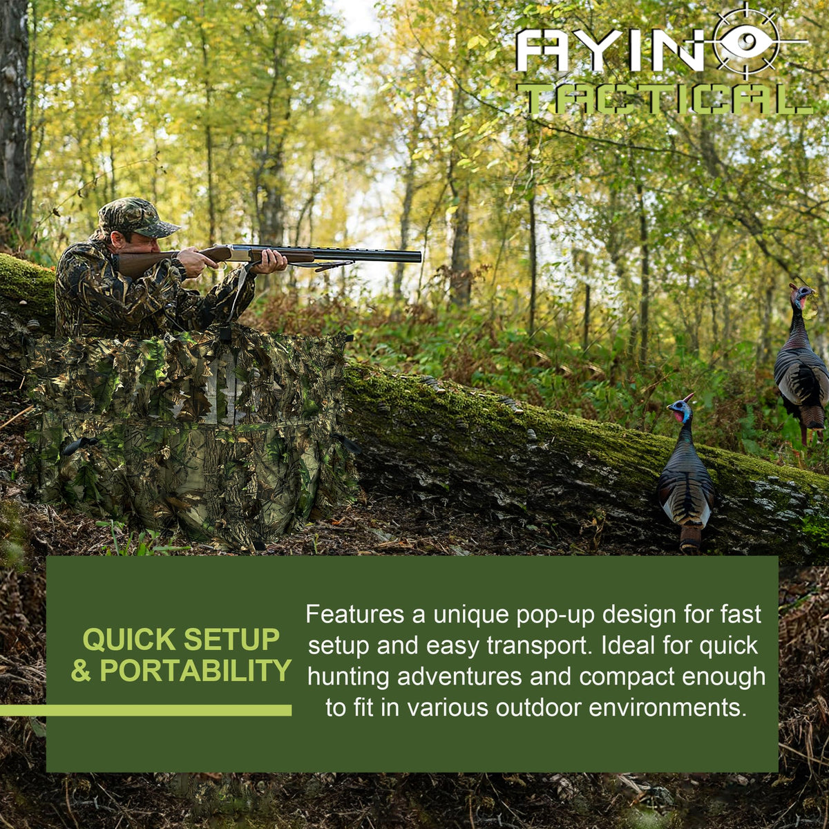 Hunting Blind for Turkey 3D Leafy Ground Blind for Deer - AYIN Official Imagery - 4