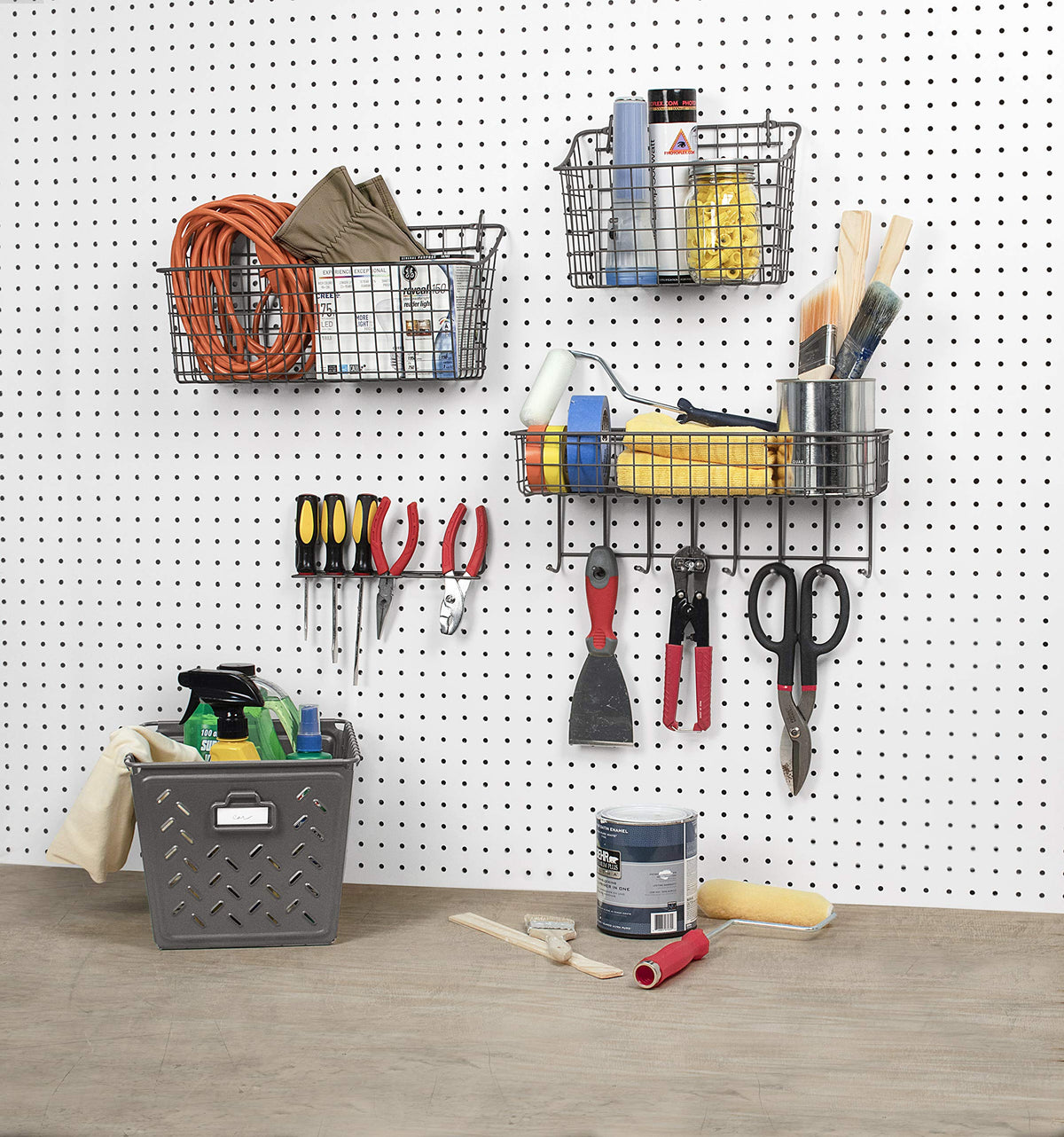 Spectrum Pegboard Wall Mount Wire Basket Extra Large - Premium Selection Official Imagery - 3
