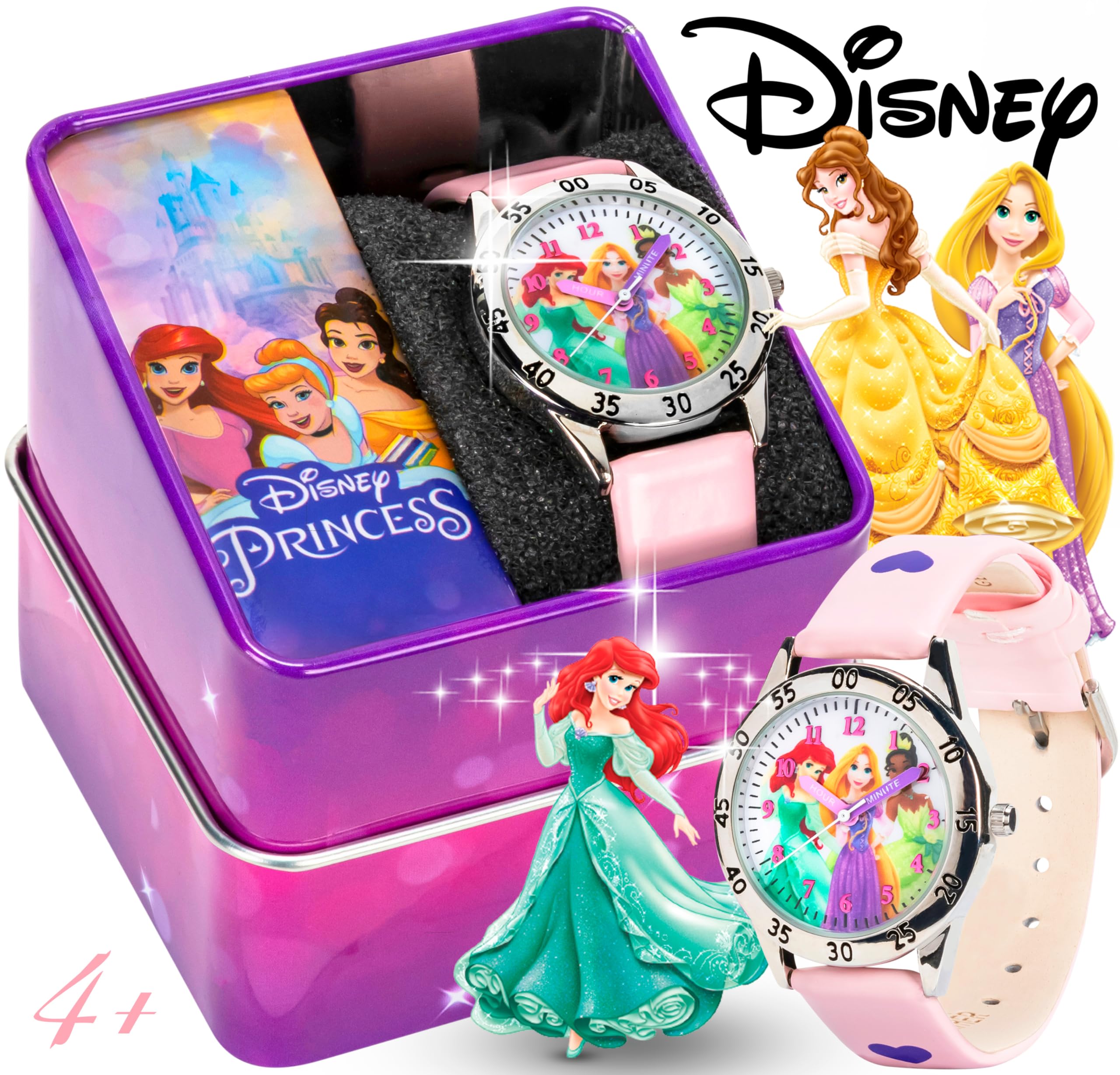 Disney Princess Time Teacher Watch for Kids – Easy Analog Time Learnin - View 2