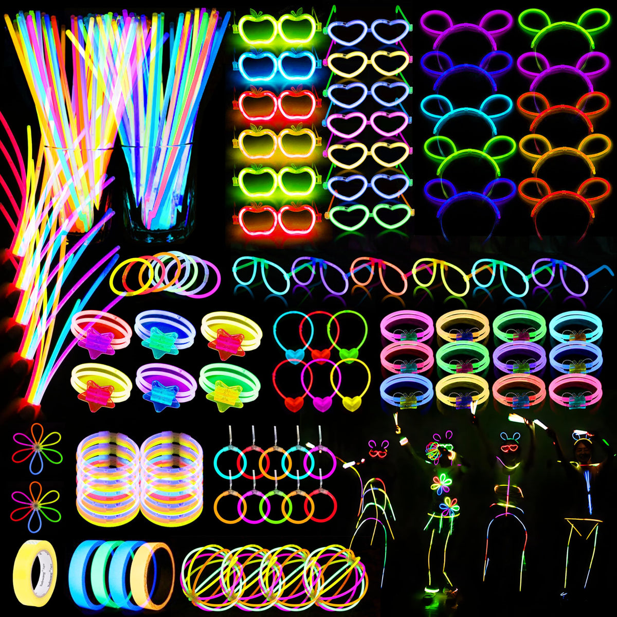 470pcs Glow in the Dark Party Supplies for Birthdays with - Bowskevm Official Imagery - 1