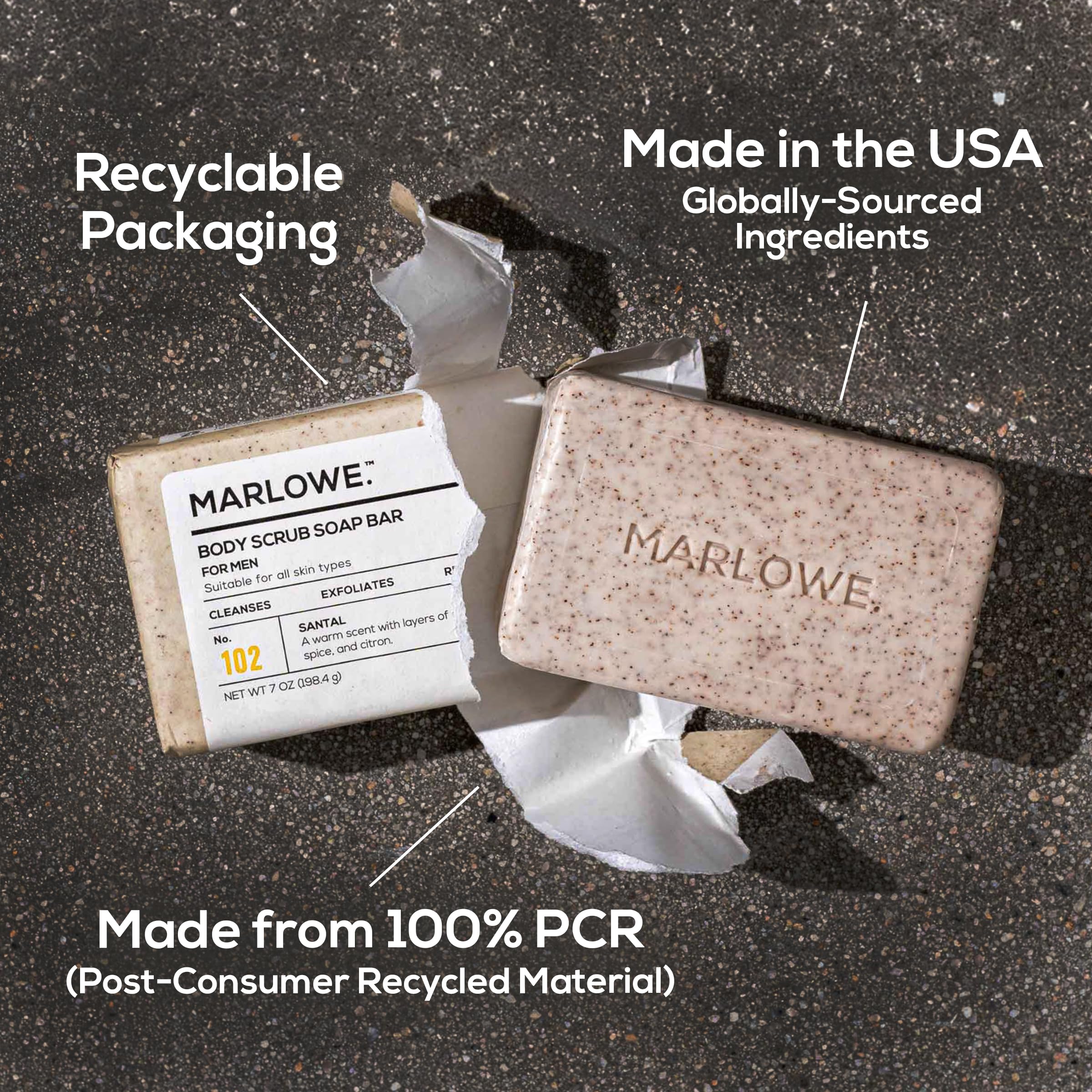 MARLOWE. Body Scrub Soap, Exfoliating Soap Bar, Santal - MARLOWE. Official Product View 9