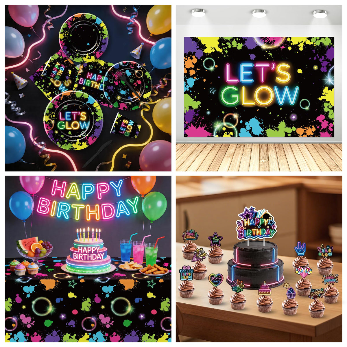 Srua Don Neon Glow Birthday Party Decorations Glow In The - Srua Don Official Imagery - 5