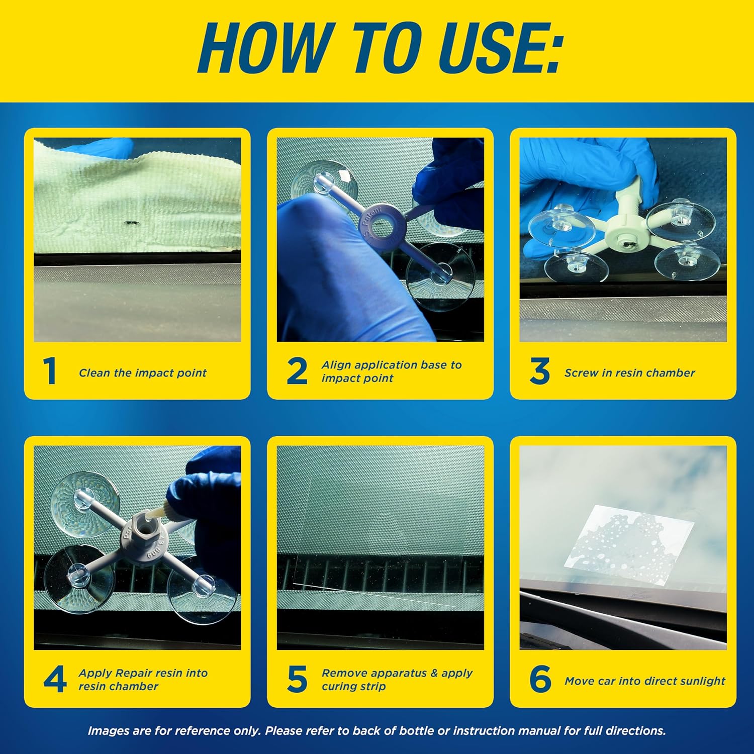 Rain-X windshield repair kit with durable resin for quick, easy cracks and chip fixes on vehicle windshields.