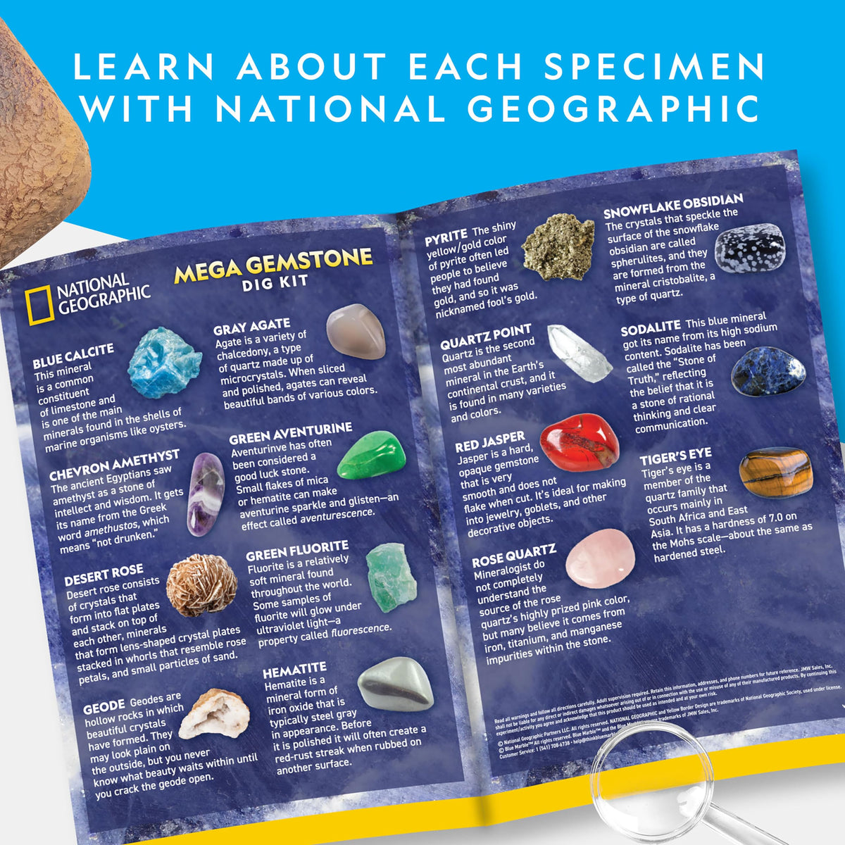 NATIONAL GEOGRAPHIC Mega Gemstone Dig Kit Dig Up 15 Real - Blue Marble Official Imagery - 6