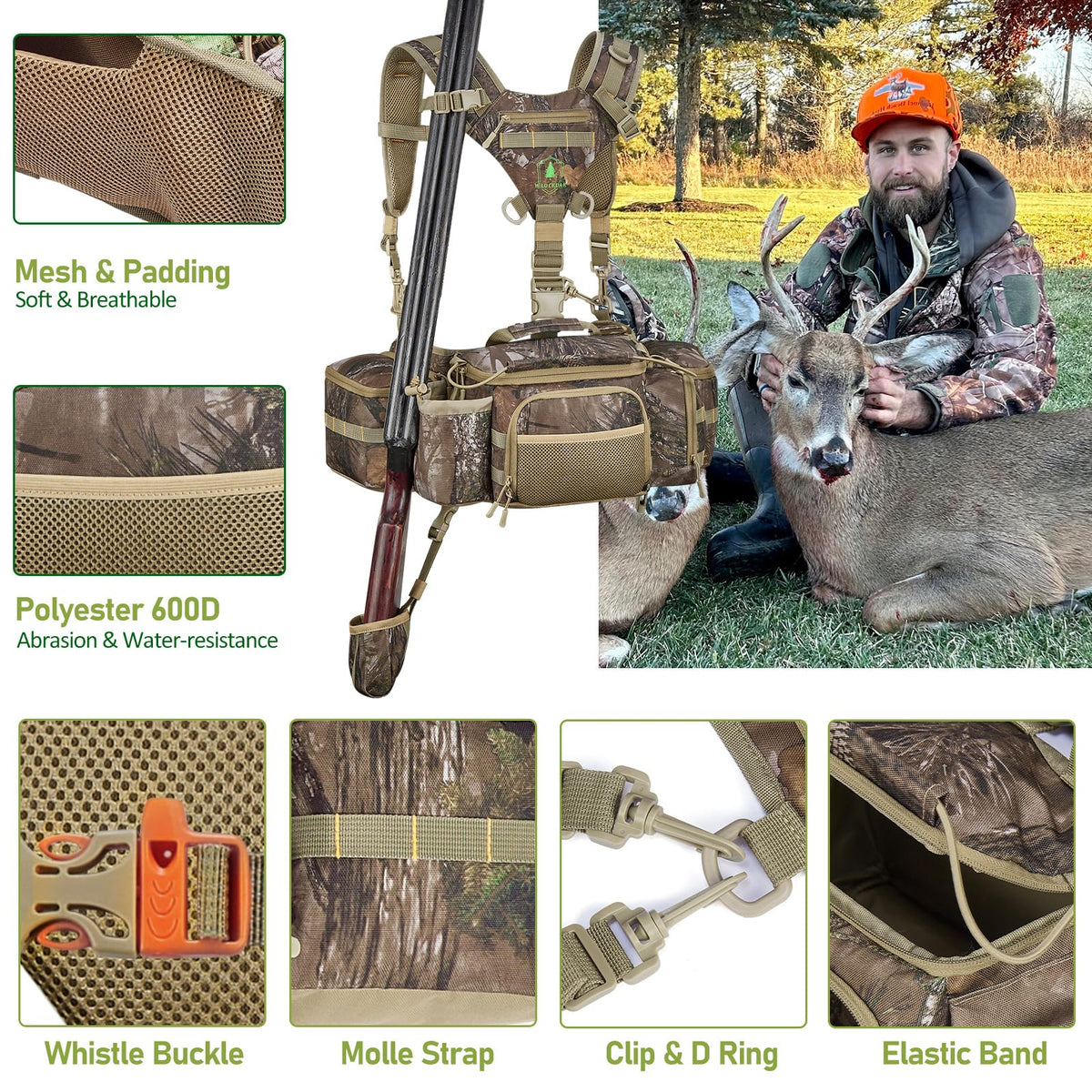 Hunting Fanny Pack for Men Camo Waist Pack for Hunter Fanny - Wild Cedar Official Imagery - 6