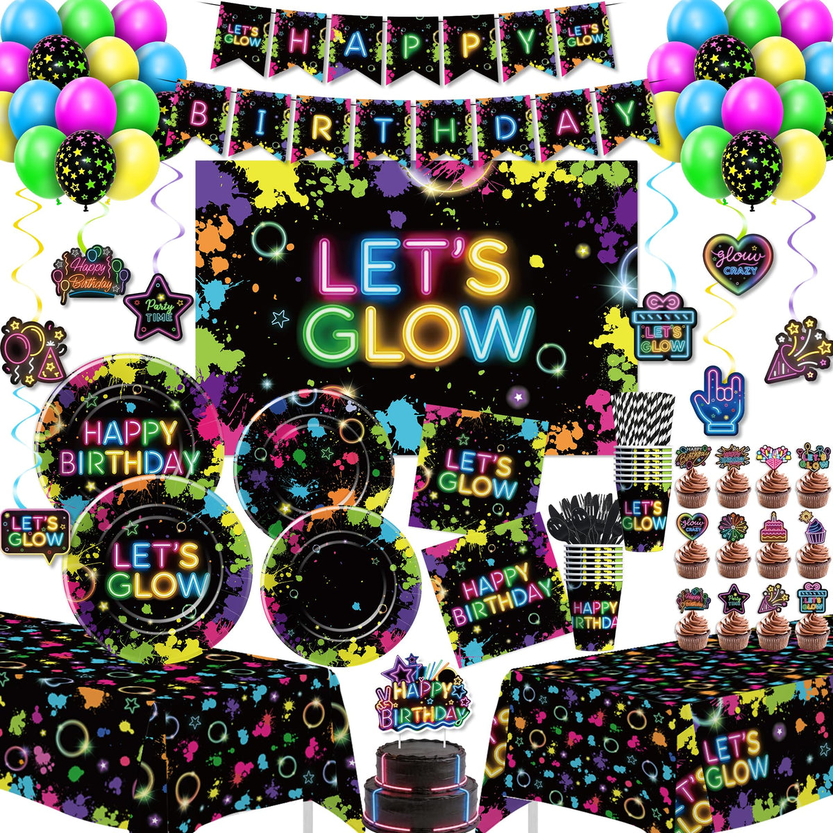 Srua Don Neon Glow Birthday Party Decorations Glow In The - Srua Don Official Imagery - 2