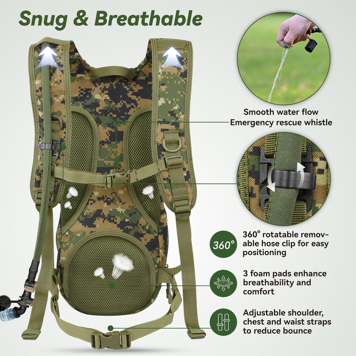 MARCHWAY Tactical Molle Hydration Pack Backpack with 3L TPU - MARCHWAY Official Imagery - 6