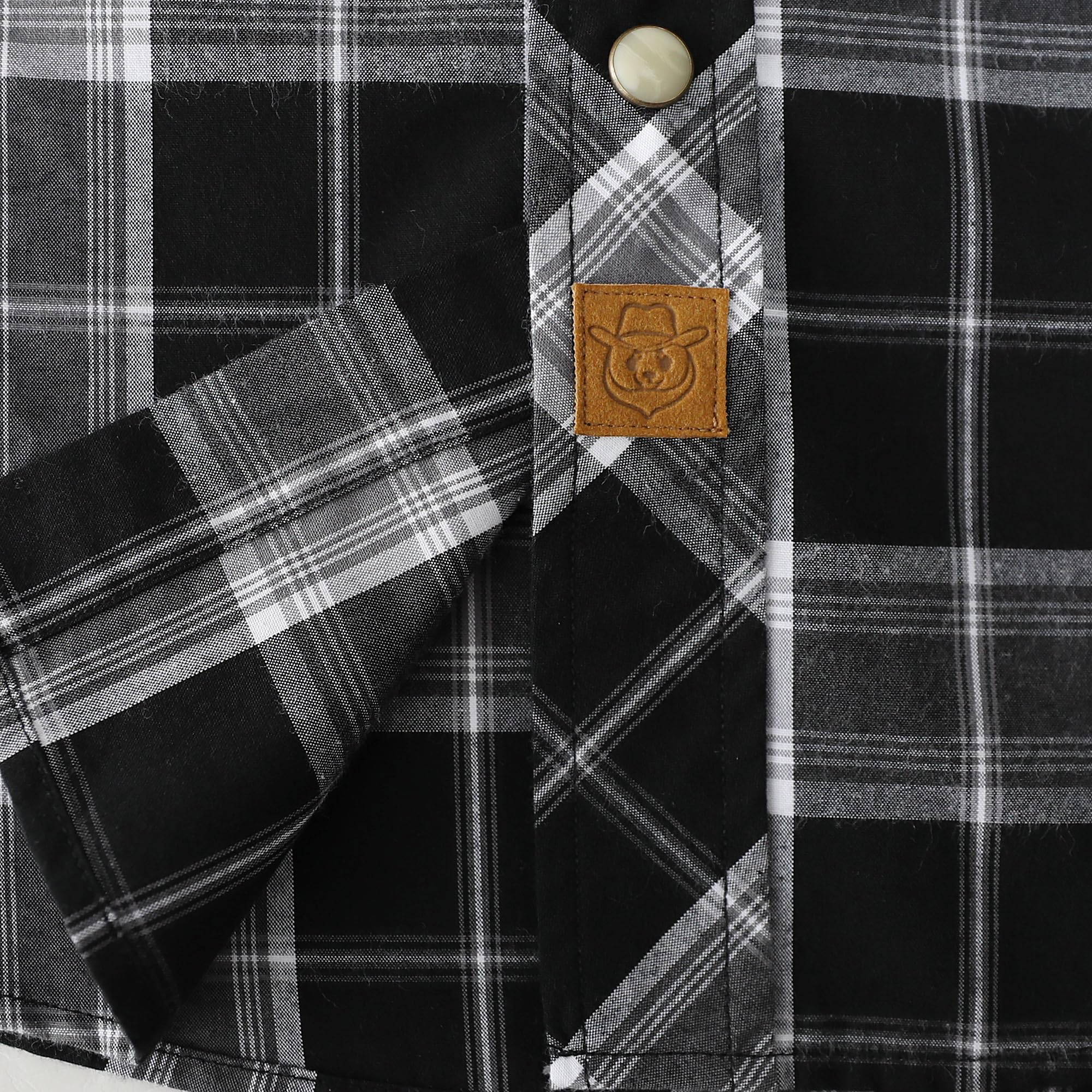Dubinik® Pearl Snap Western Shirt for Men Short Sleeve 2 Sawtooth Pocket - Dubinik Official Product View 5
