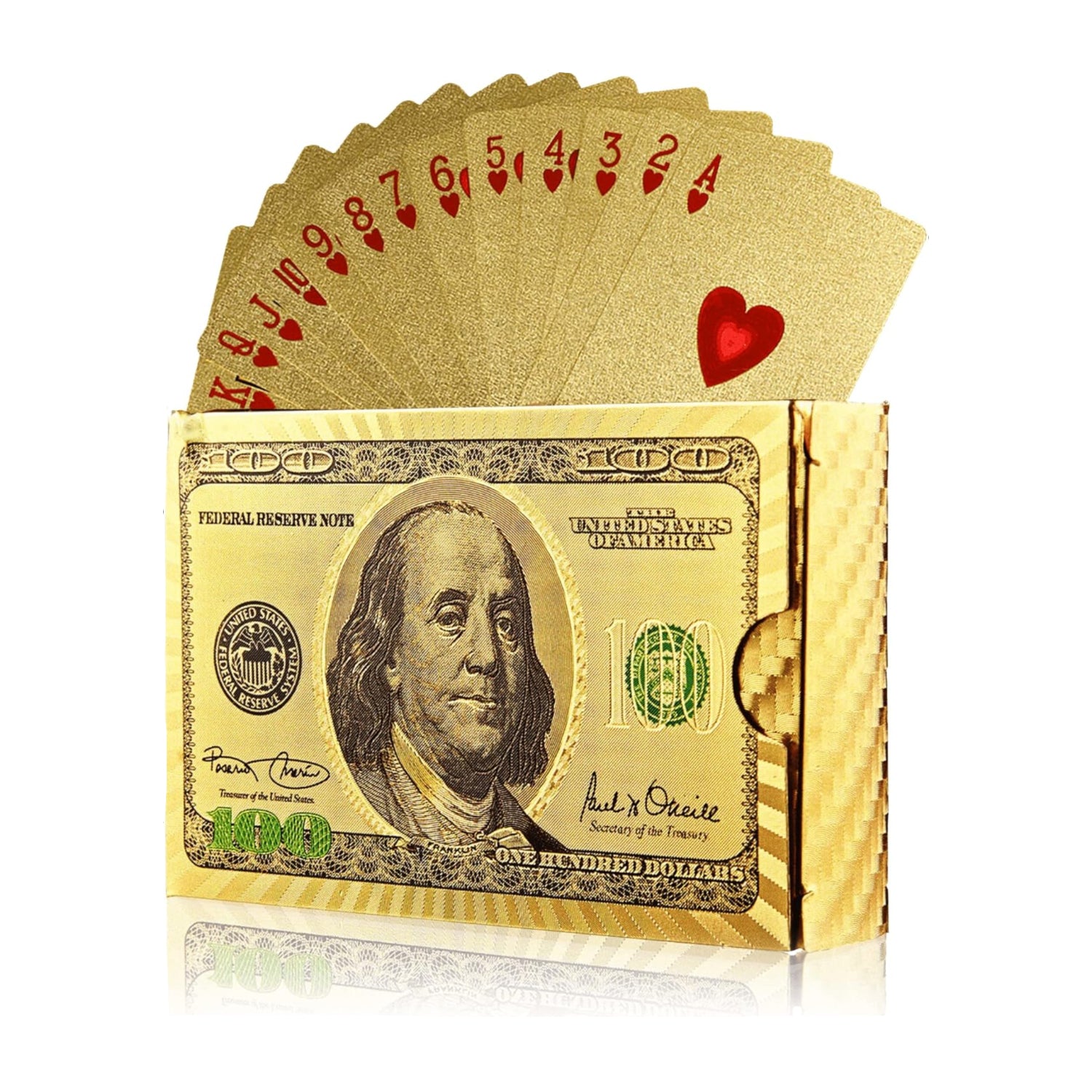 Magic Kiss waterproof gold and silver foil poker playing cards deck, plastic playing cards with intricate card designs.