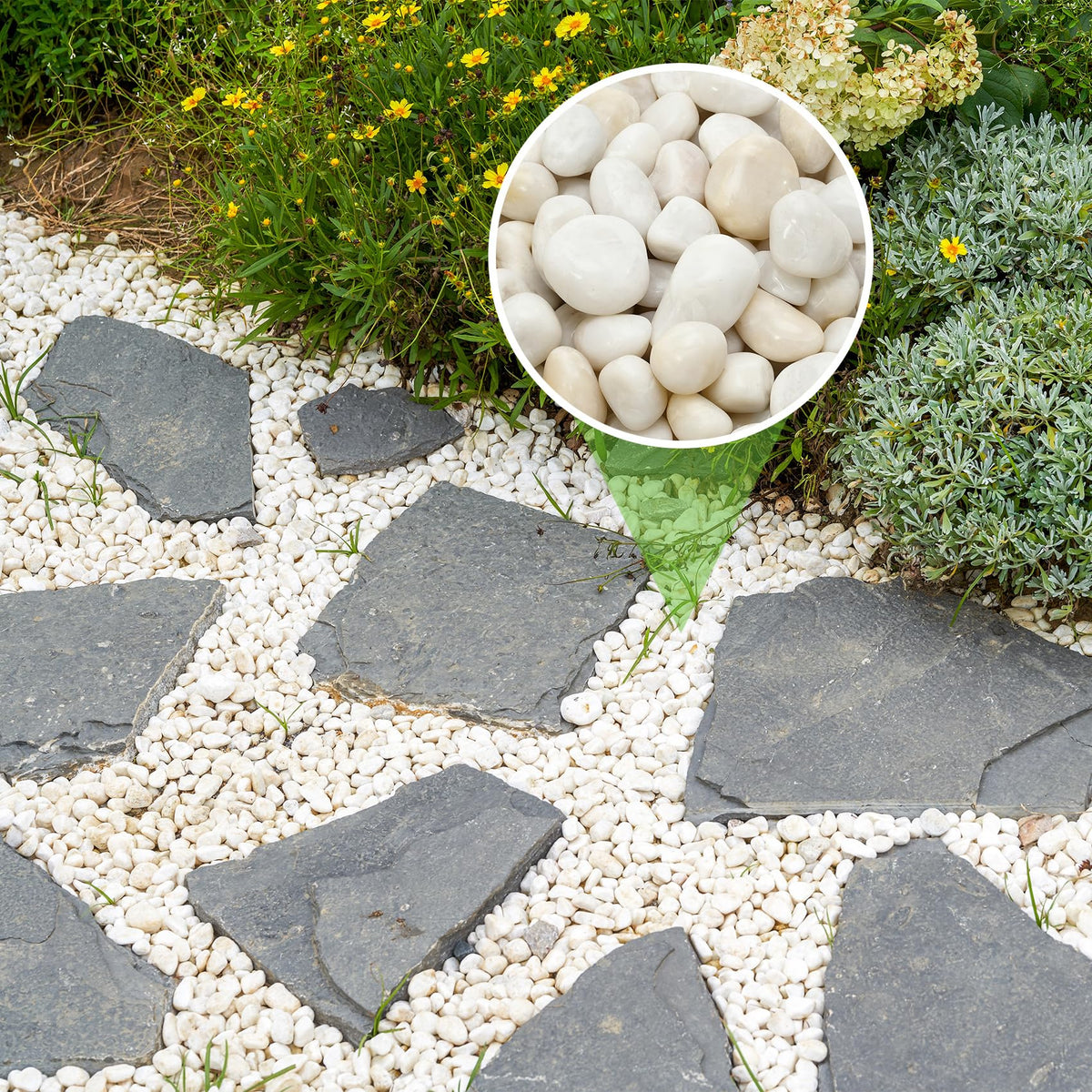 10 lbs White River Rocks 3 8 inch Natural Polished Pebbles - Mr. Fireglass Official Imagery - 3