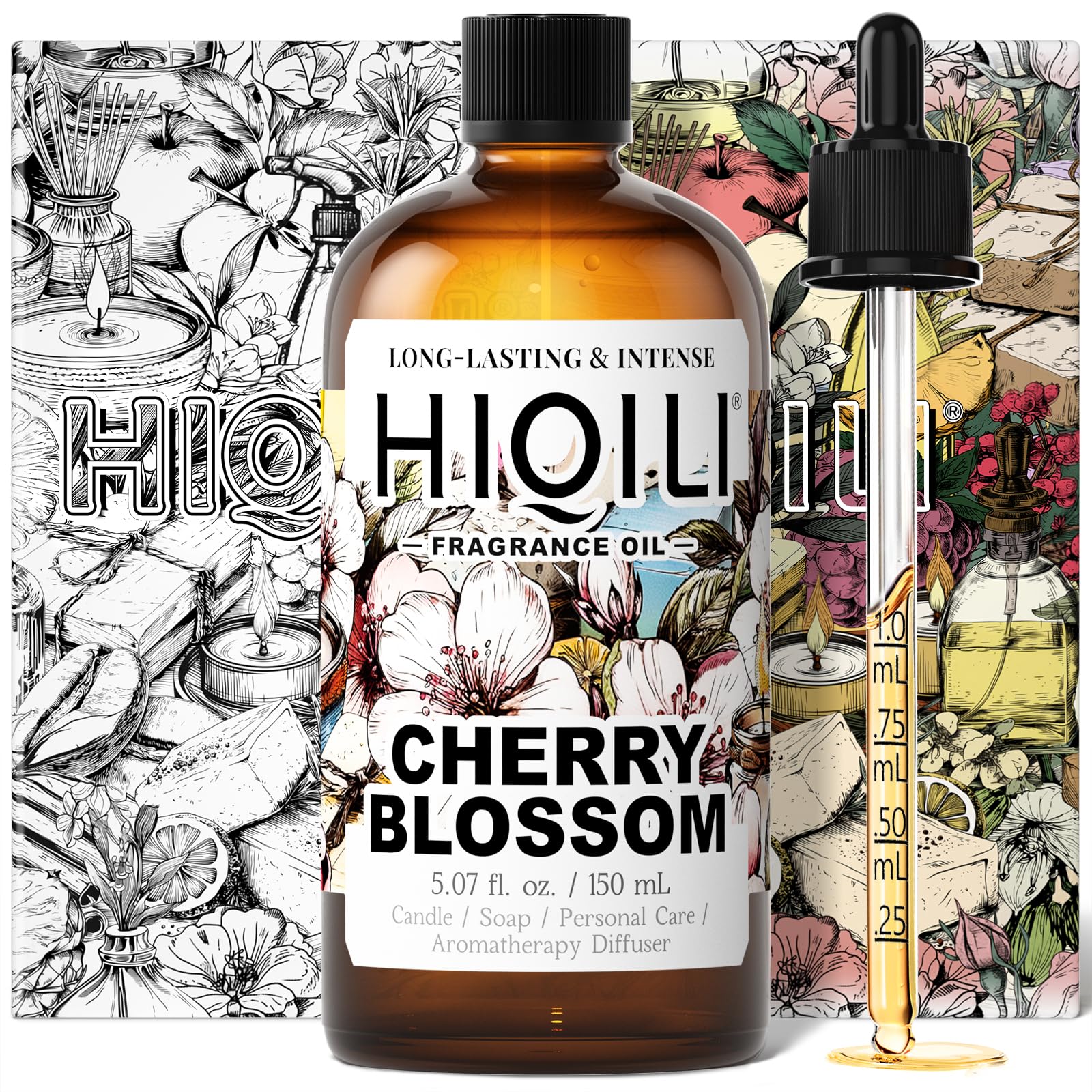 HIQILI Cherry Blossom Fragrance Oil, Floral Perfume Oil - 5.07 - Product Imagery