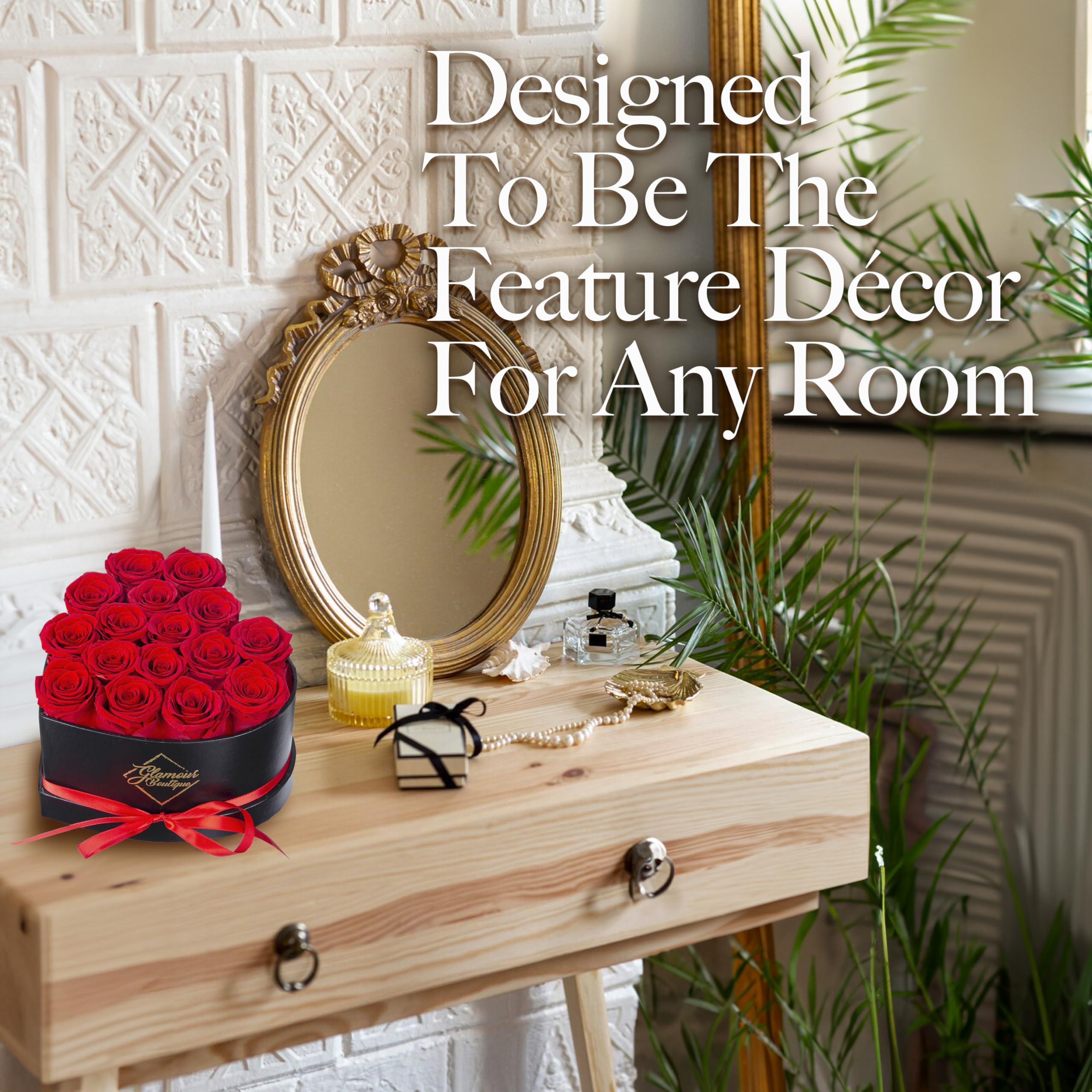 GLAMOUR BOUTIQUE Preserved Flowers 16 Forever Red Roses in - GLAMOUR BOUTIQUE Official Product Imagery - 6