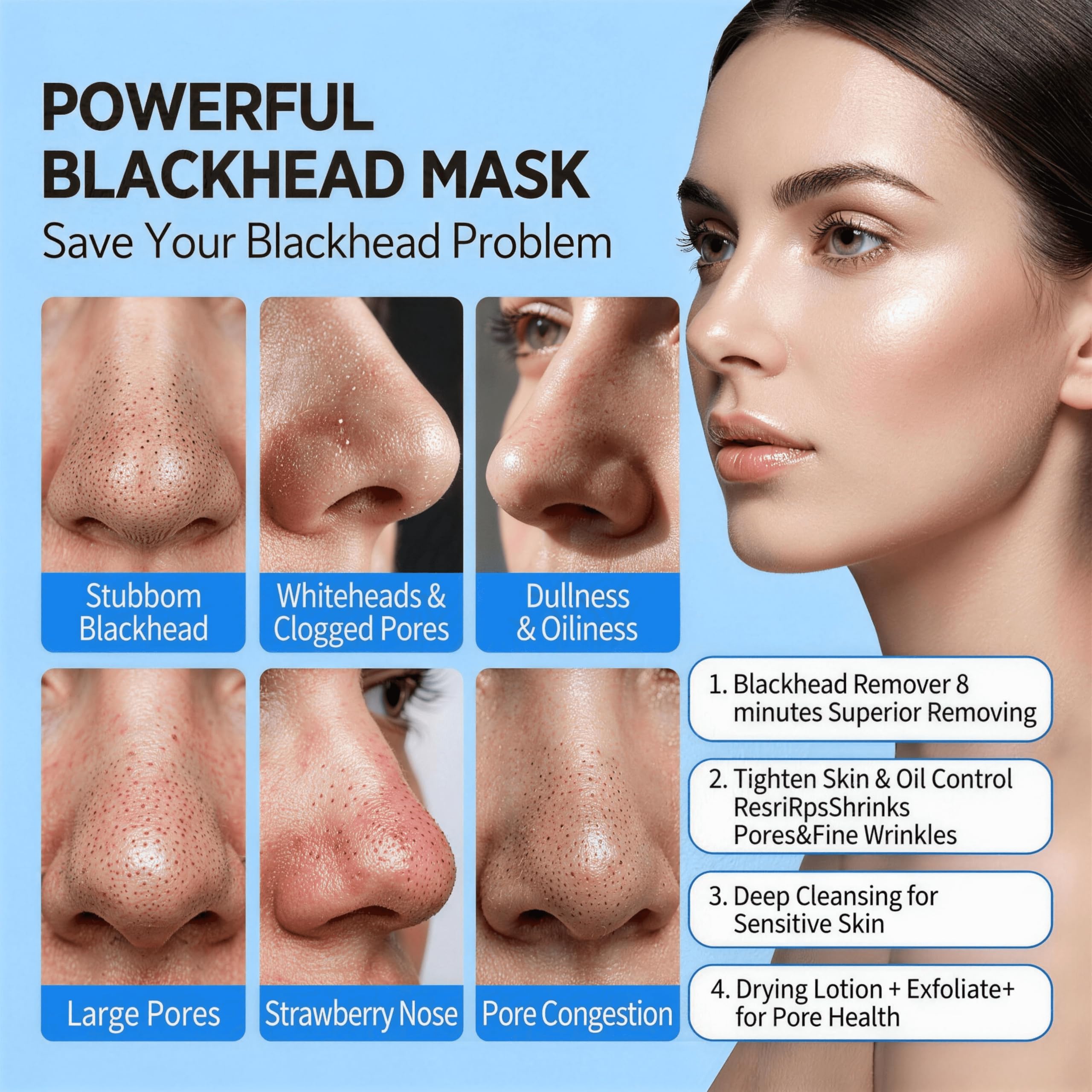 Hiangel Blackhead Remover & Pore Minimizer Clay Mask, 3 - Hiangel Official Product View 6