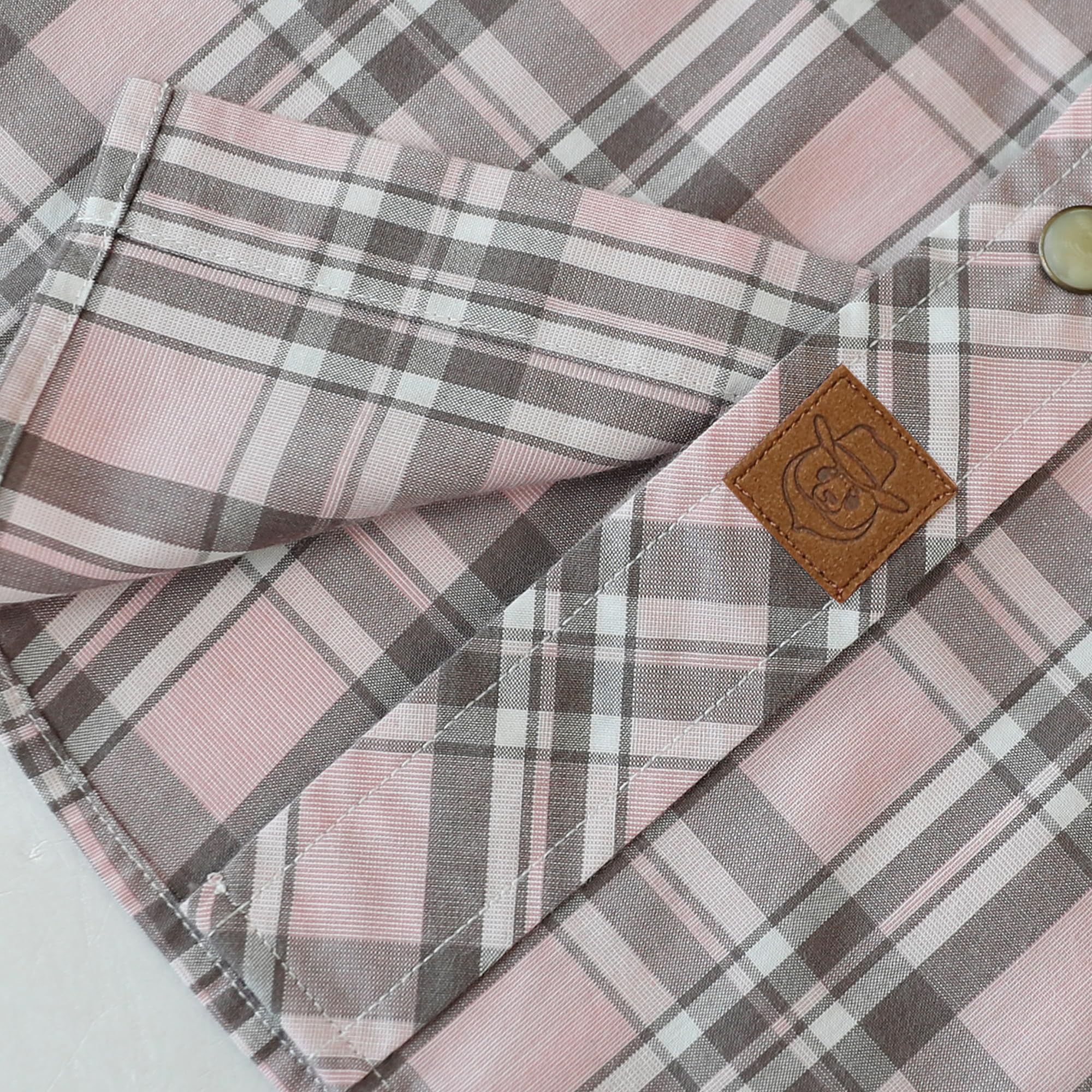 Dubinik® Pearl Snap Western Shirt for Men Short Sleeve 2 Sawtooth Pocket - Dubinik Official Product View 5