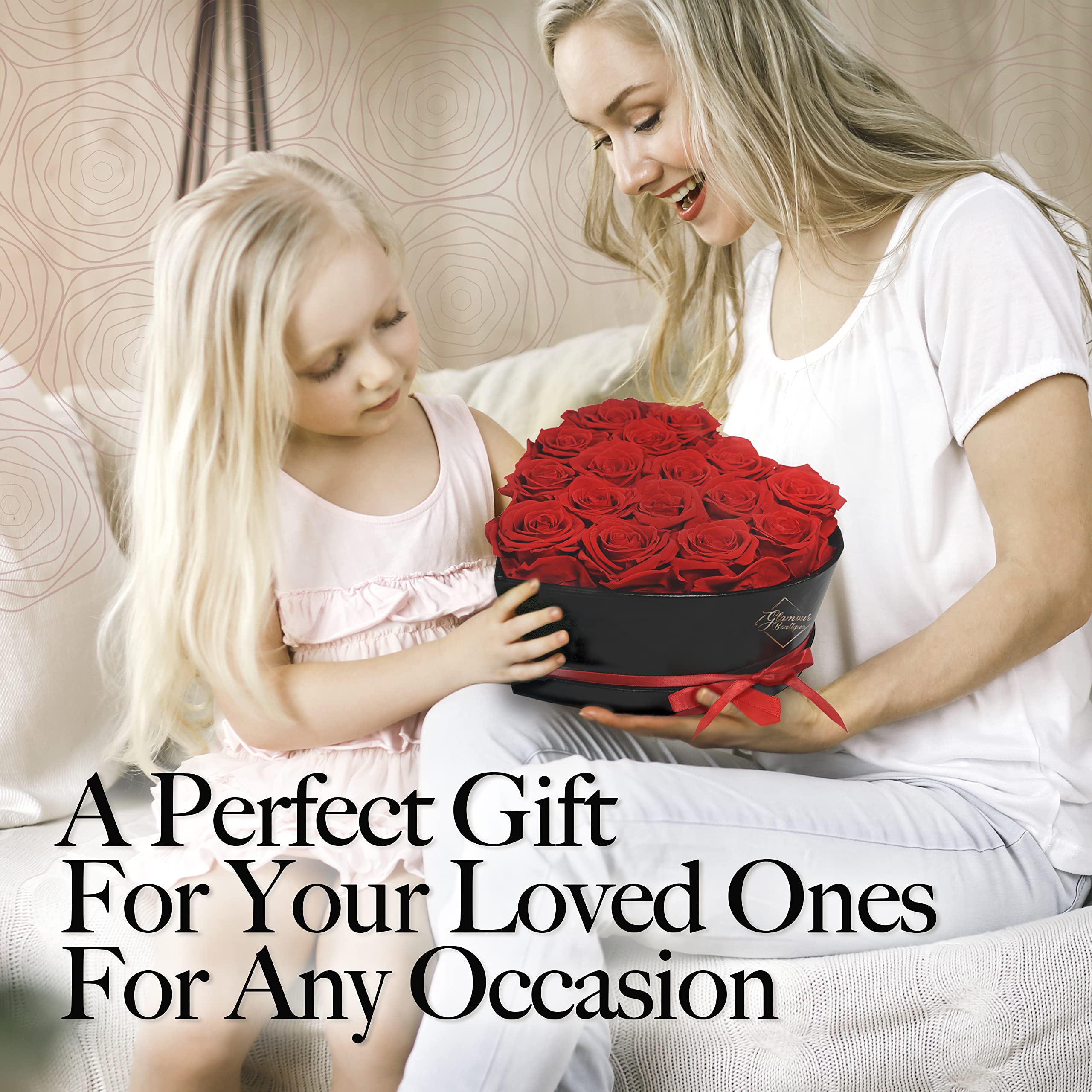 GLAMOUR BOUTIQUE Preserved Flowers 16 Forever Red Roses in - GLAMOUR BOUTIQUE Official Product Imagery - 7