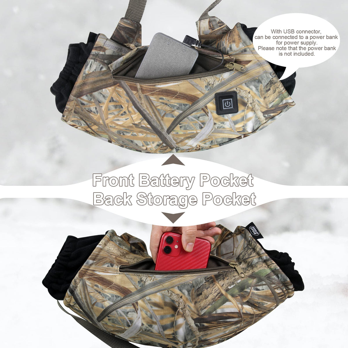 Heated Hand Muff Electric Heating Hand Warmer Pouch Suitable - MDSTOP Official Imagery - 4