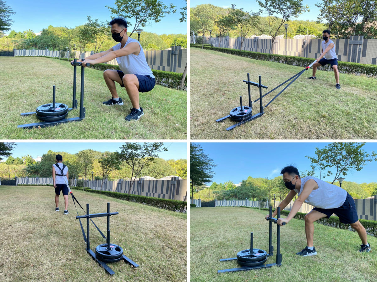 Weight Sled for Training Adjustable Handle Push Pull Workout - shikoyi Official Imagery - 3