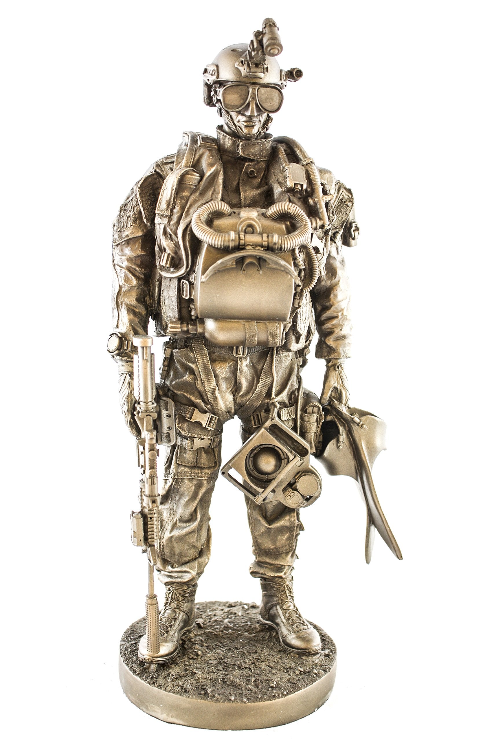 YTC Navy Seal 13" Bronzed Resin Military Statue #8086 Modern Era - Product Imagery