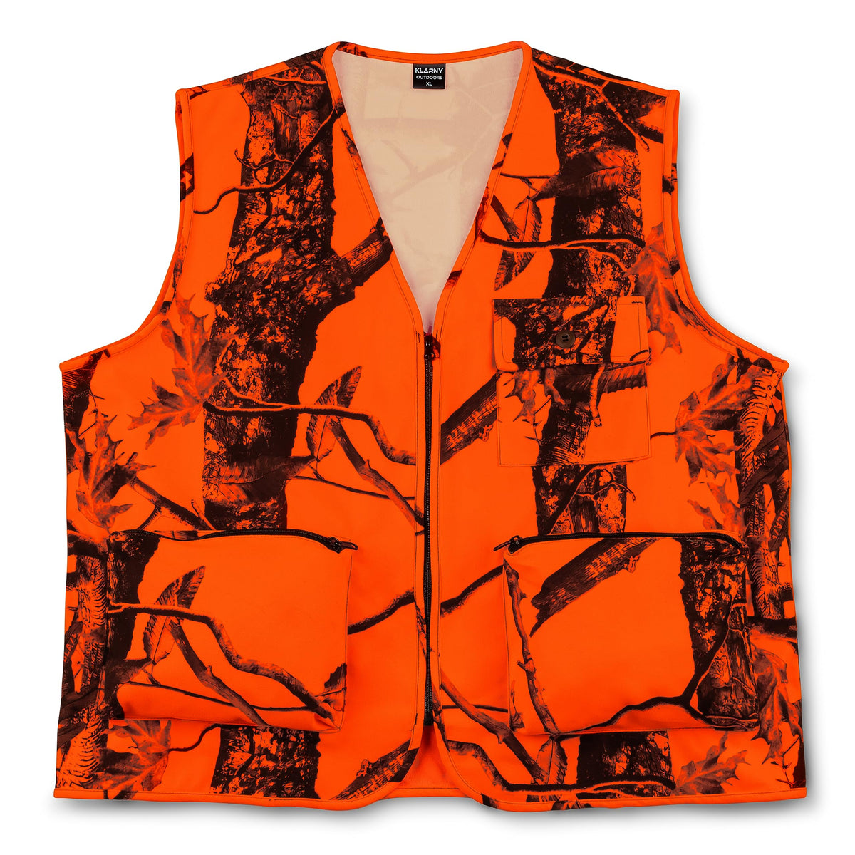 Blaze Orange Deer Hunting Vest with Pockets Hi Vis - Klarny Outdoors Official Imagery - 6