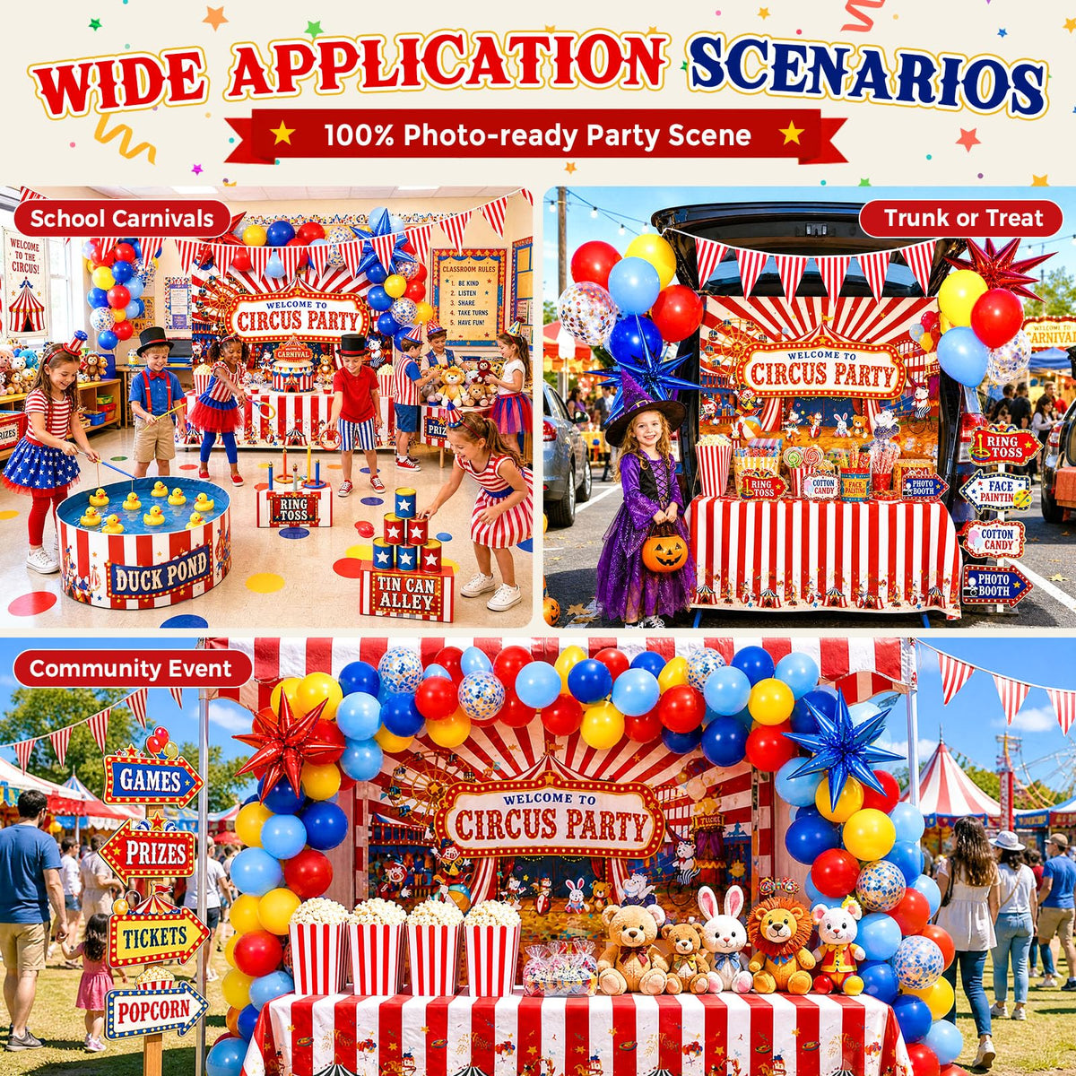 LovesTown 268PCS Carnival Theme Party Decorations with 114 - LovesTown Official Imagery - 8