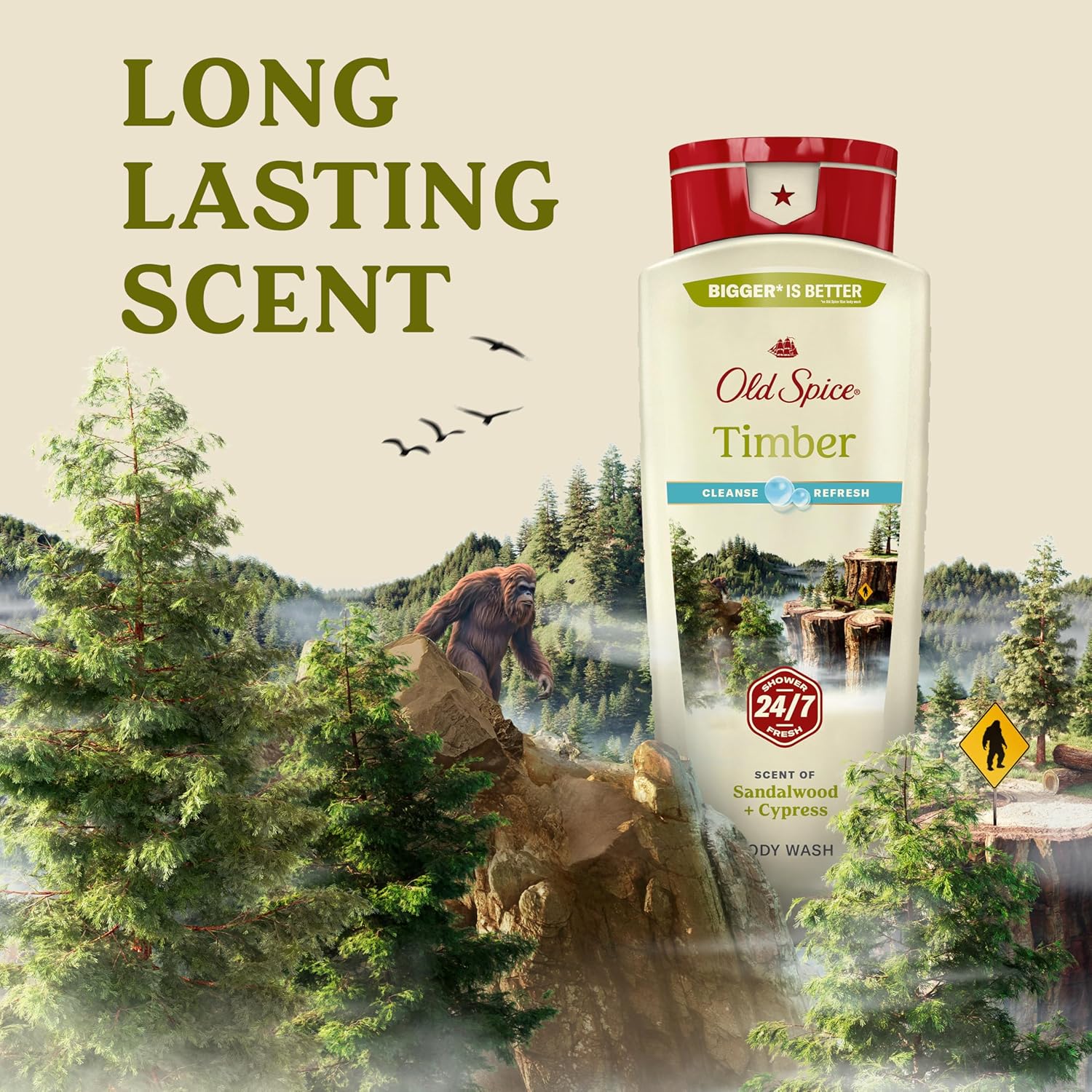 Old Spice 24/7 Shower Fresh cleansing body wash for men with a lasting scent, in a sleek bottle with blue and white labeling.