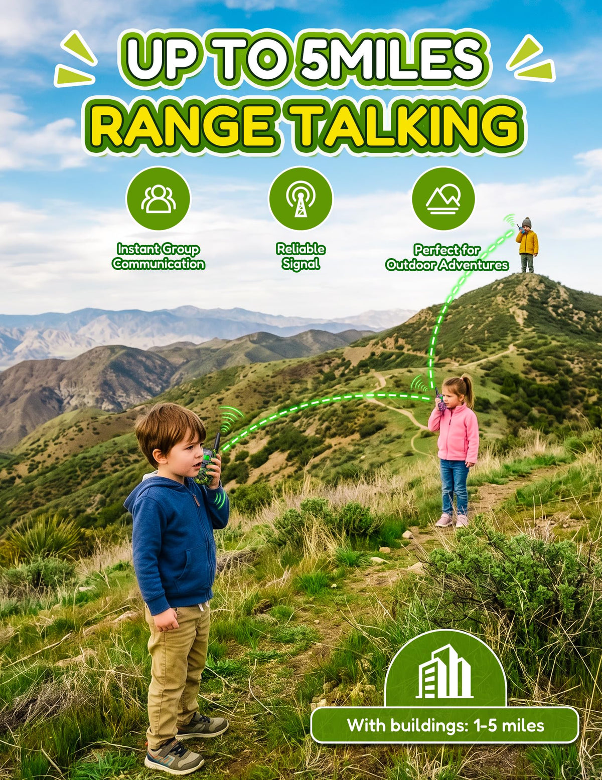 Walkie Talkies for Kids 4 Pack Rechargeable Outdoor Toys - BATURU Official Imagery - 3