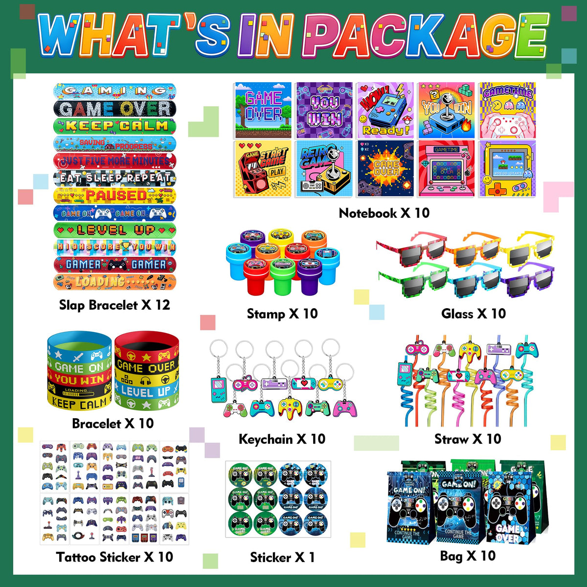 DMIGHT Video Game Party Favors for Kids Gamer Birthday - DMIGHT Official Imagery - 4
