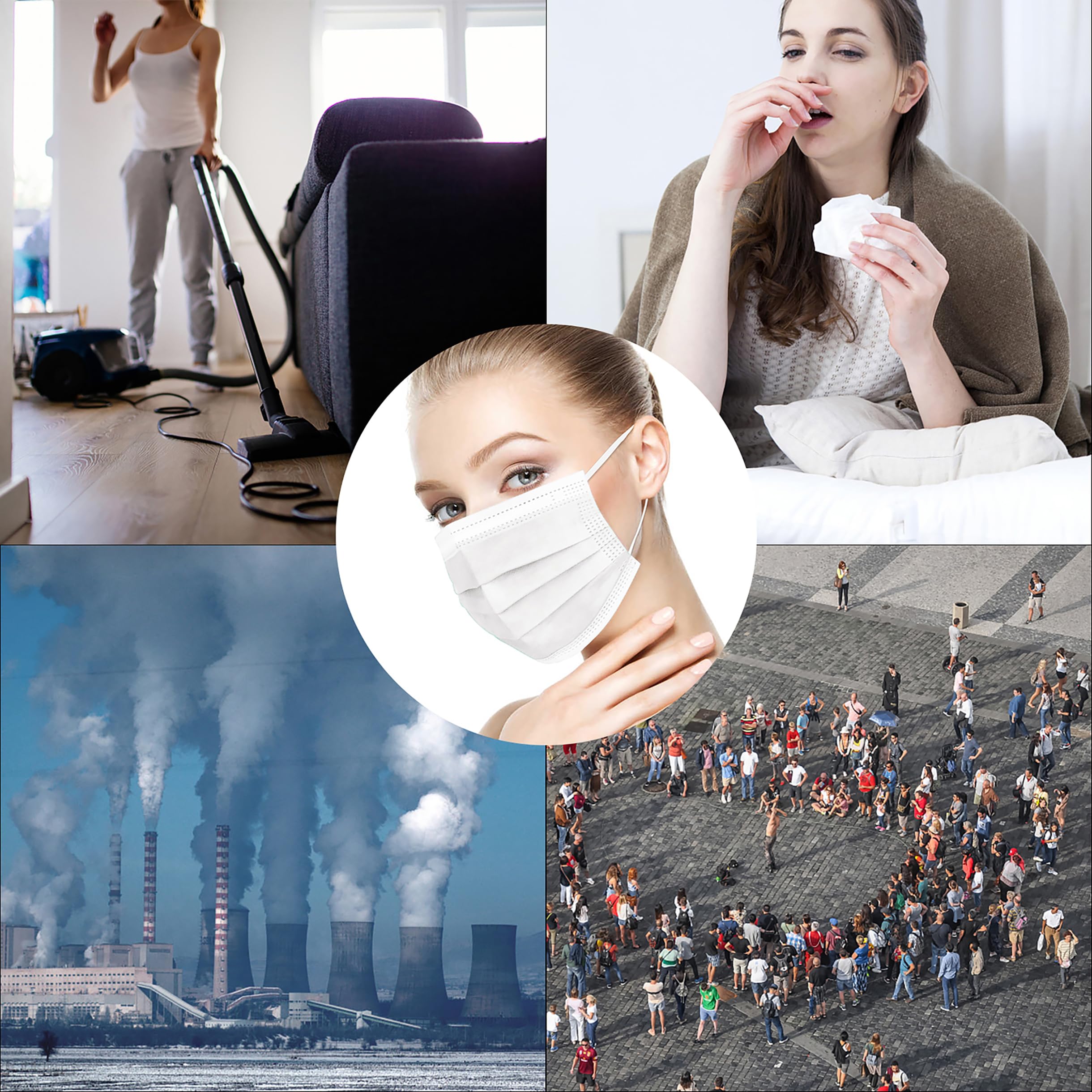Borje White Disposable Face Masks 100 Pcs White Face Mask 3 Ply P - Borje Official Product View 7