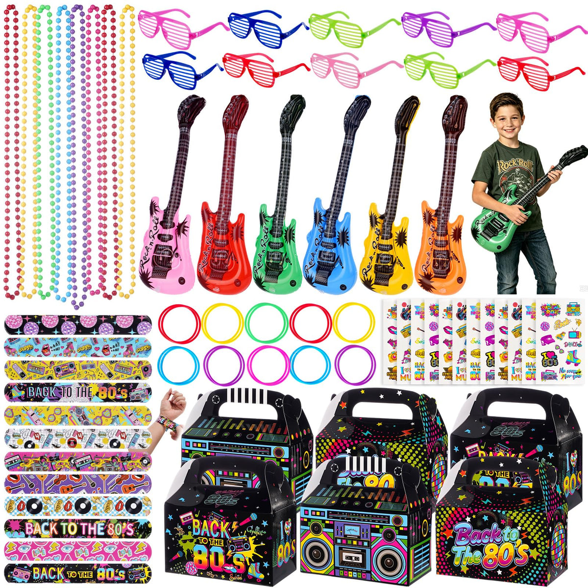 122 Pcs Neon Party Favors Birthday Decorations for Kids - Vanblue Official Imagery - 8