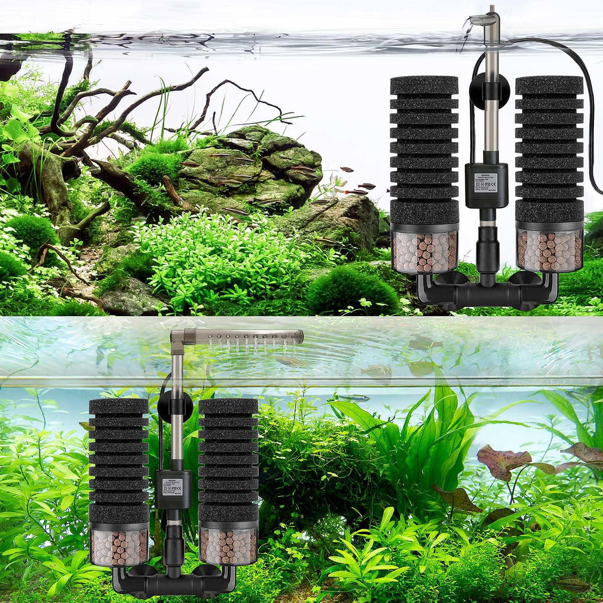 Upgrade Aquarium Electric Power Sponge Filter with - DEGGOX Official Imagery - 7