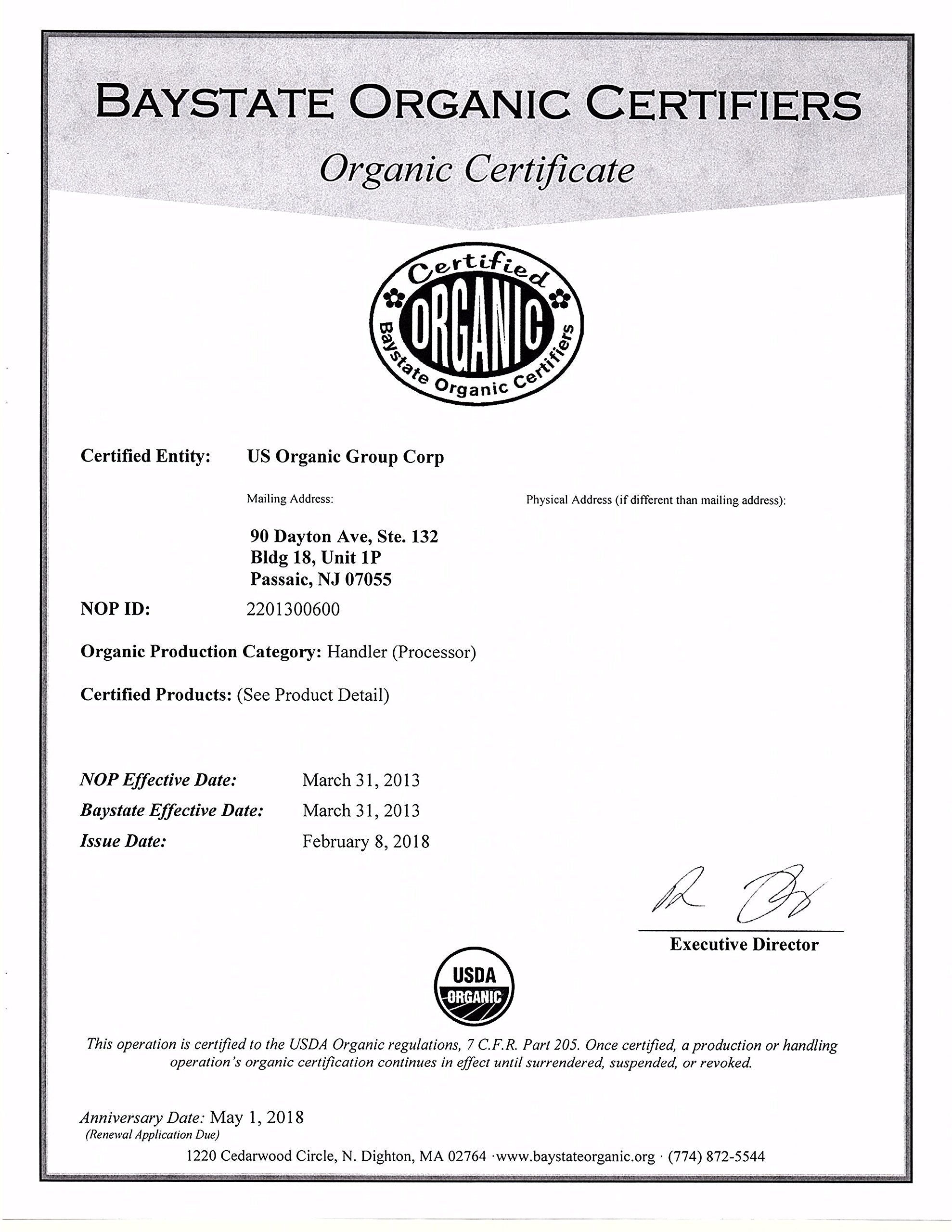 US Organic Apricot Kernel Oil, USDA Certified Organic,100% Pure & Natural, Cold - US Organic Official Product View 8