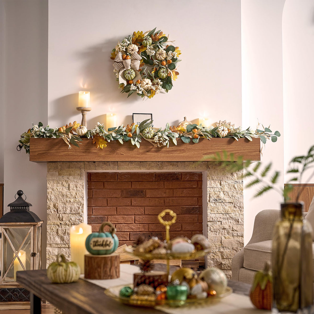 Valery Madelyn 6ft Fall Garland for Mantle with Pumpkins - Valery Madelyn Official Imagery - 5