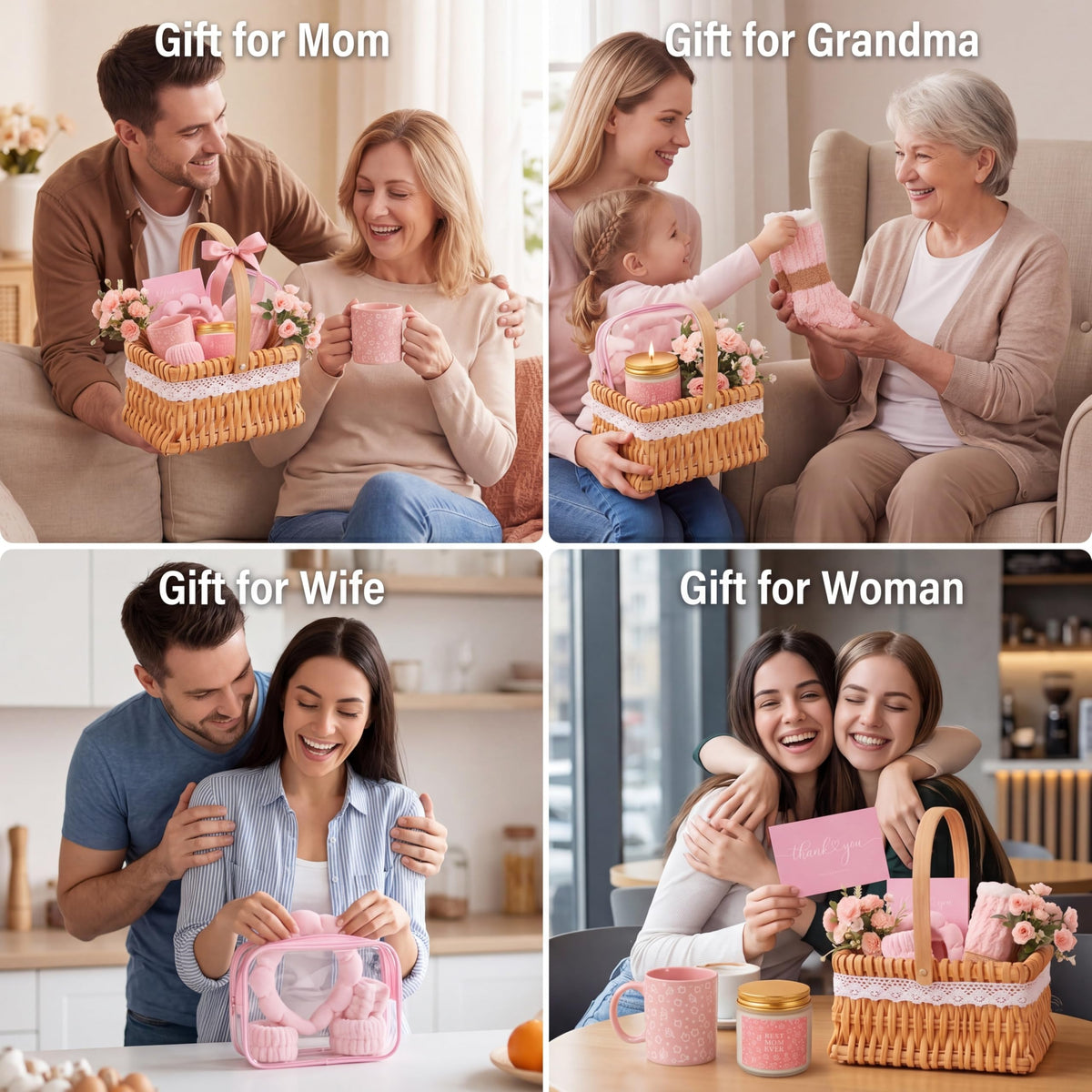Newtay 14 Pcs Pink Gift Basket for Woman Spa Set Candle Mug - Newtay Official Imagery - 7