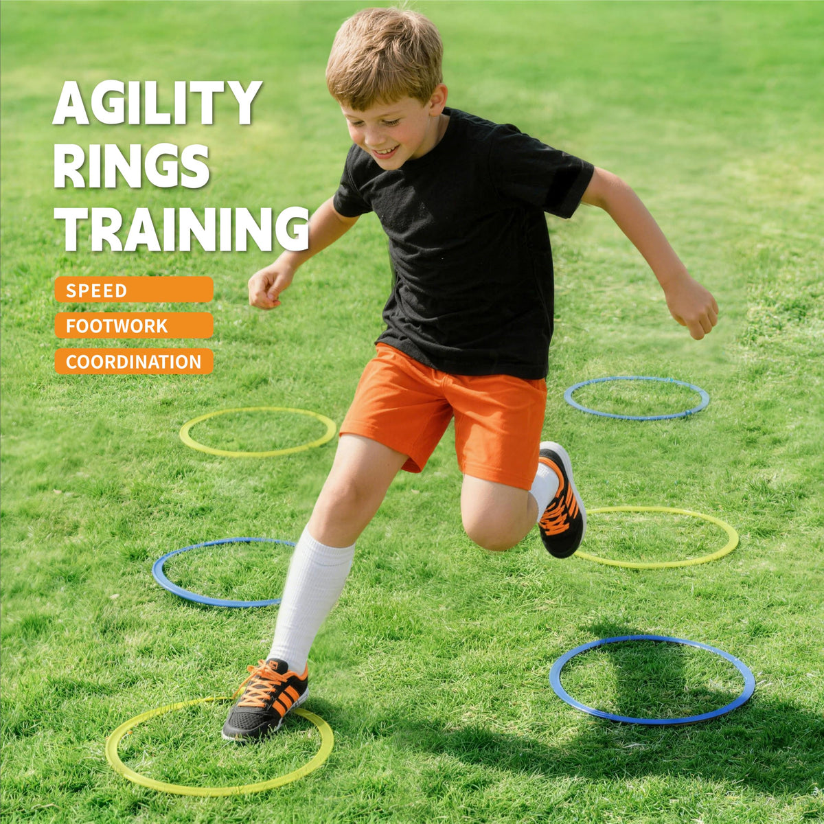 20Pcs 11 Hopscotch Rings Agility Rings for Kids Obstacle - Oranmew Official Imagery - 4
