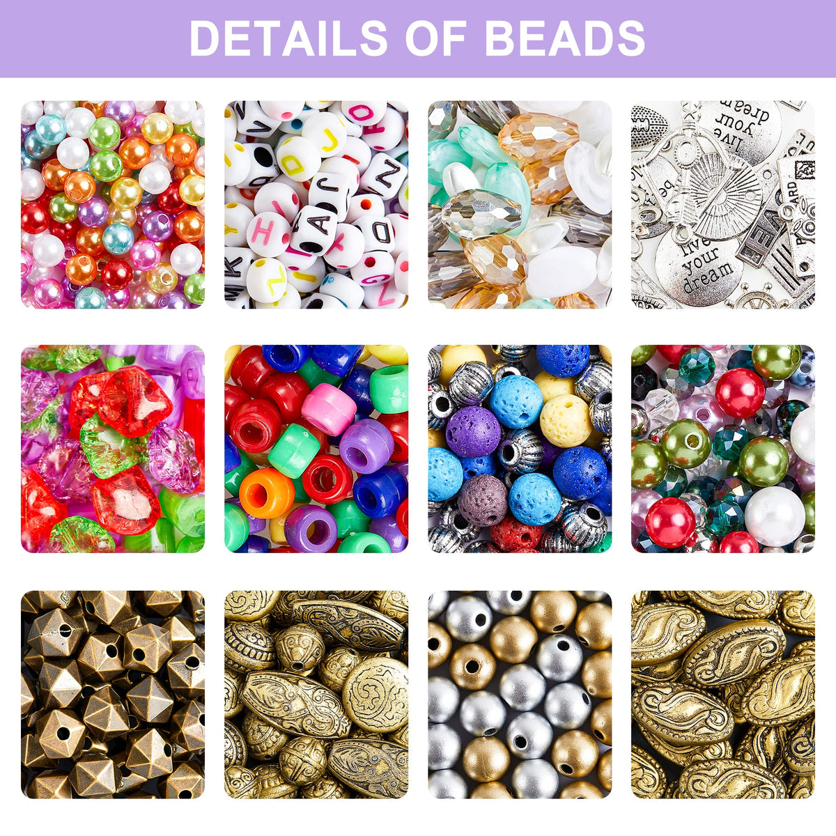Jewelry Making Kit 1960 pcs Supplies Includes Beads - INSCRAFT Official Imagery - 4