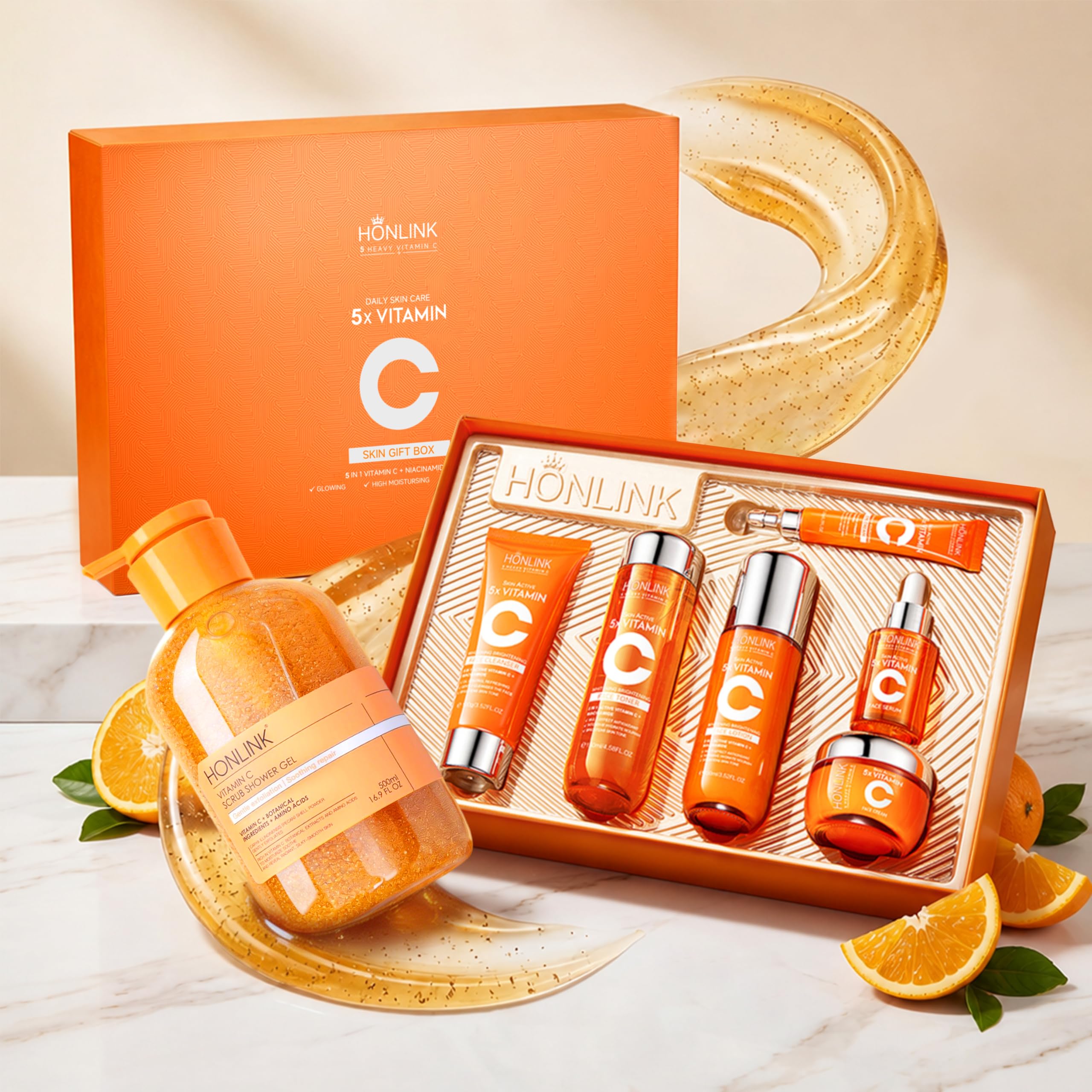 Vitamin C Niacinamide Skincare Set, Daily Facial Care Routine - UZTUZT