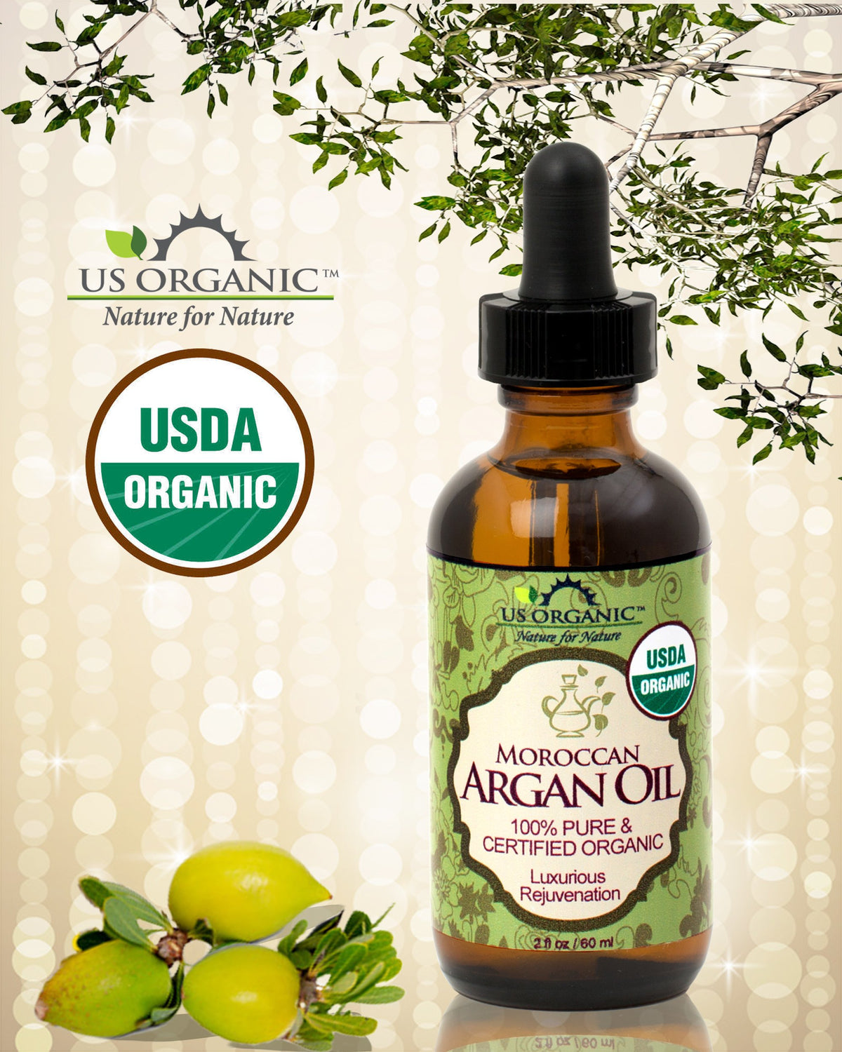 US Organic Moroccan Argan Oil USDA Certified Organic 100 - US Organic Official Imagery - 4