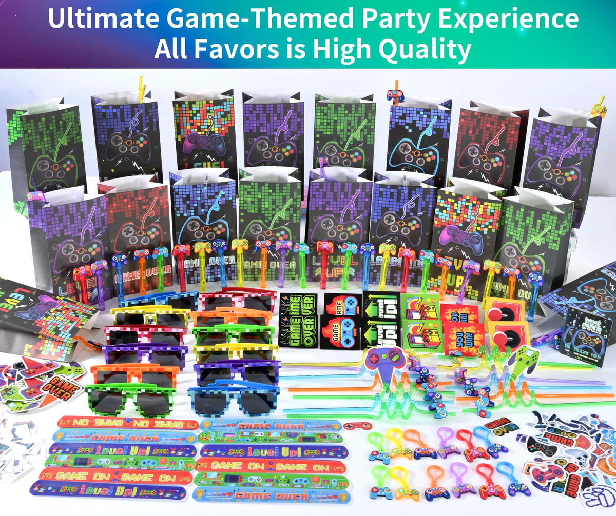 PLOUGVI 320PCS Video Game Party Favors for Kids Including - PLOUGVI Official Imagery - 8