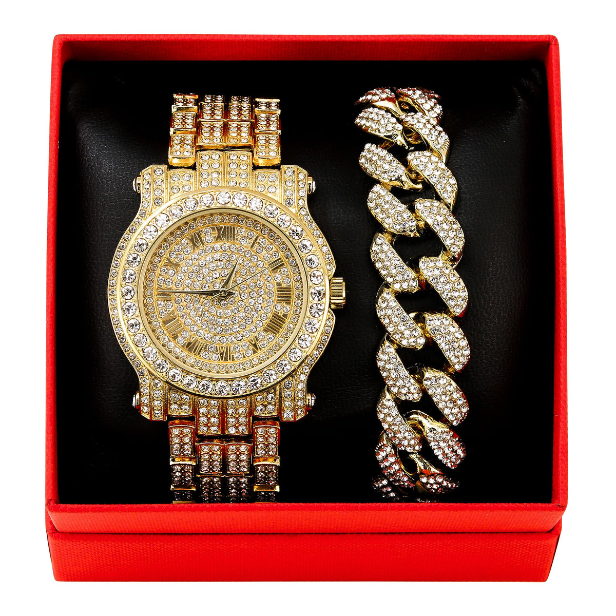 Techno Pave Men s 45mm Iced Out Roman Dial Watch Bracelet - Techno Pave Official Imagery - 7